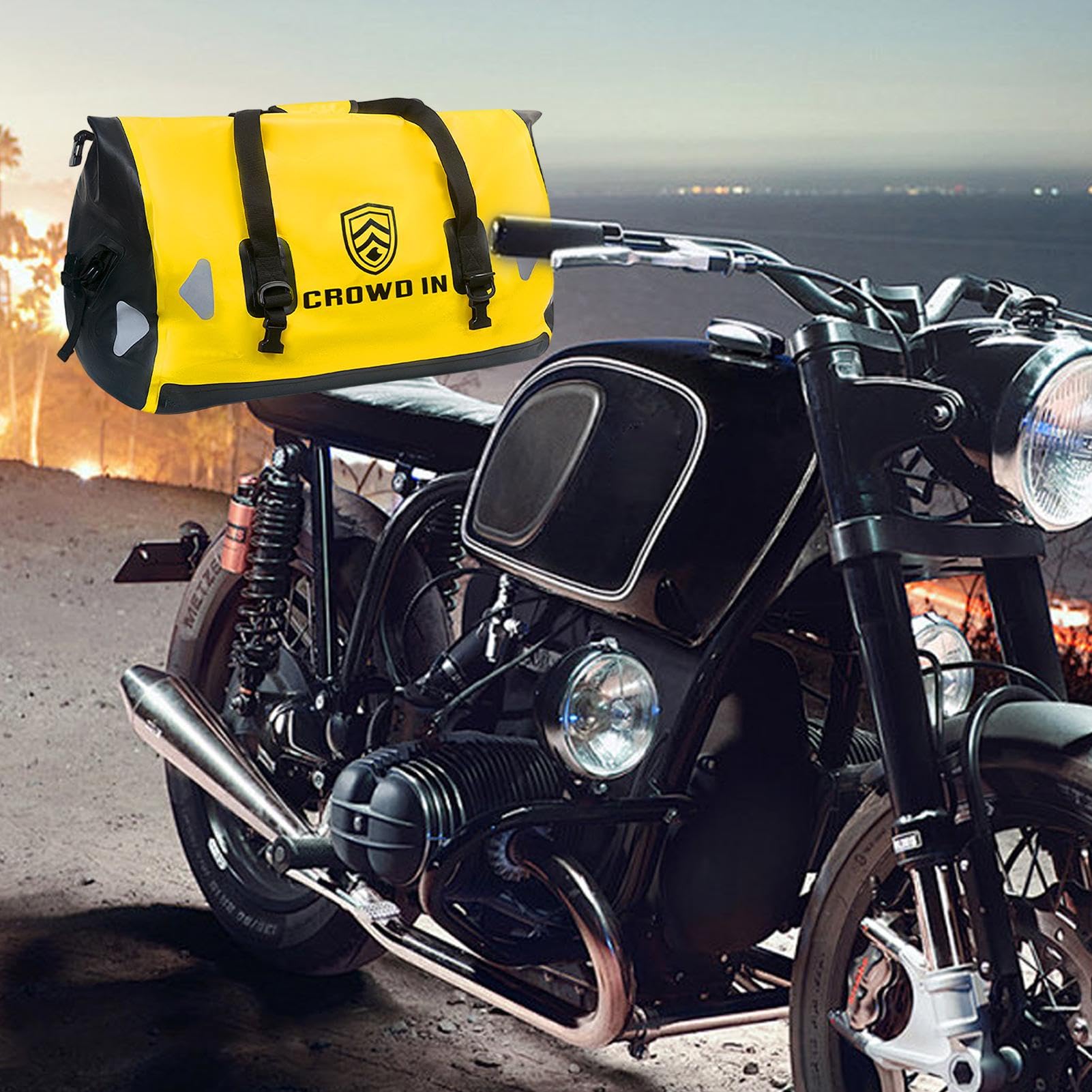 Borsa da sella da Moto, Borsa da sedile posteriore per Moto | Borsa laterale impermeabile 40/65 L,Sella di Stoccaggio multifunzionale, Borsa rimovibile rimovibile, Borsa da Moto portatile