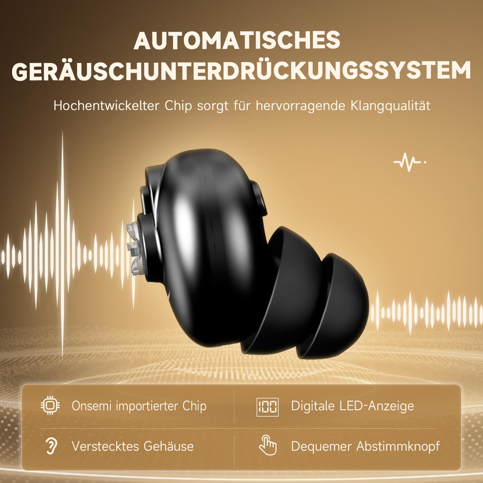 Britzgo Adult Adaptive, Intelligente Geräuschunterdrückung, Ultra-portable Ladetasche, Digitales Display zur Anzeige des Leistungsstands