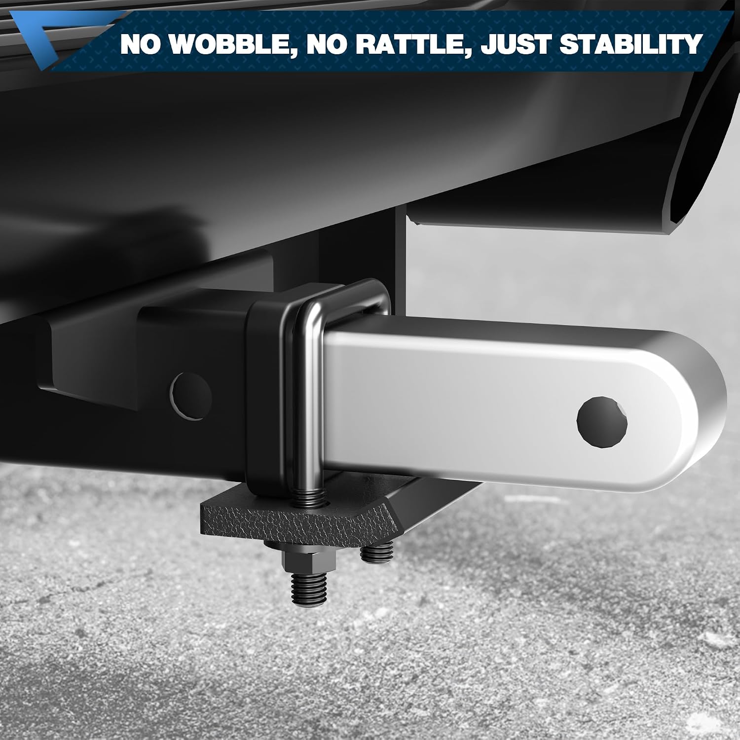 Anti Rattle Hitch Clamp for 1.25” & 2” Receiver, Heavy Duty Carbon Steel Hitch Tightener with Rubber Shims, Trailer Hitch Stabilizer for Noise Reduction
