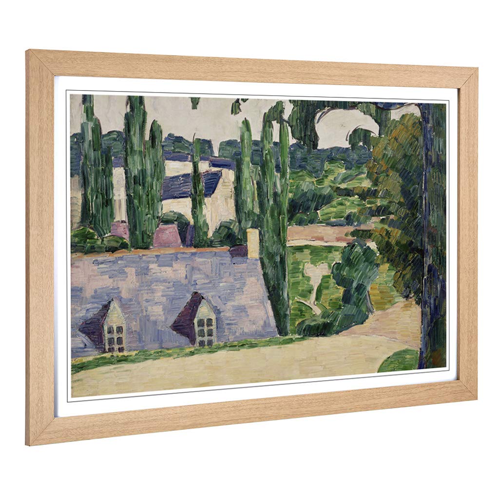 Big Box Art Framed Print of Emile Bernard Landscape at Pont-Aven Design | Wall Art Picture | Home Decor for Kitchen, Living Room, Bedroom, Hallway, Oak, A2 / 24.5x18 Inch / 62x45cm