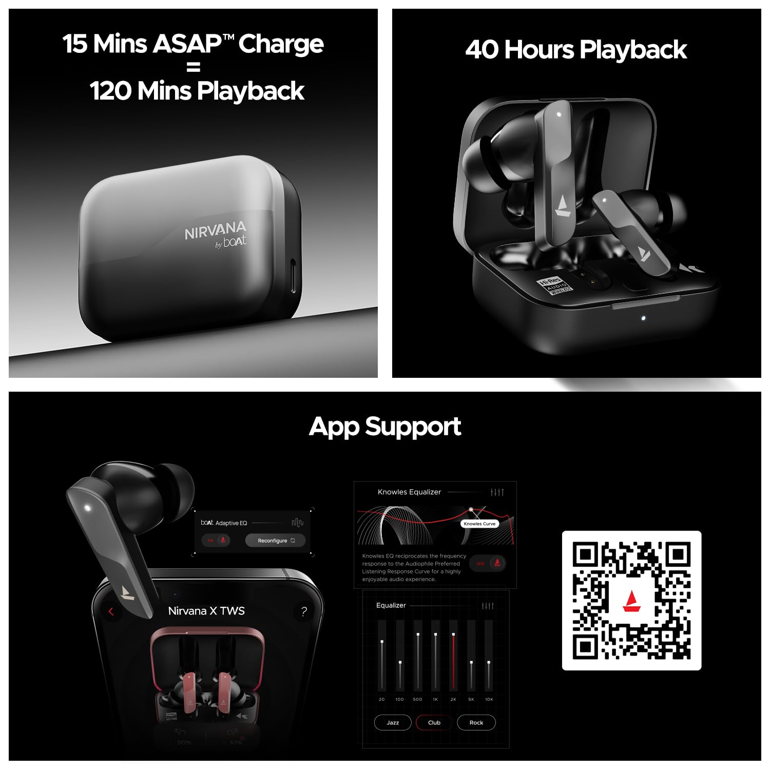 boAt Nirvana X TWS,Knowles Dual Drivers, Hi-Res Audio LDAC, App Support,4Mic ENx,Dual Pair,Spatial Audio,Fast Charge, Bluetooth Earbuds, TWS Ear Buds Wireless Earphones with mic (Cosmic Onyx) — Amazon image 4