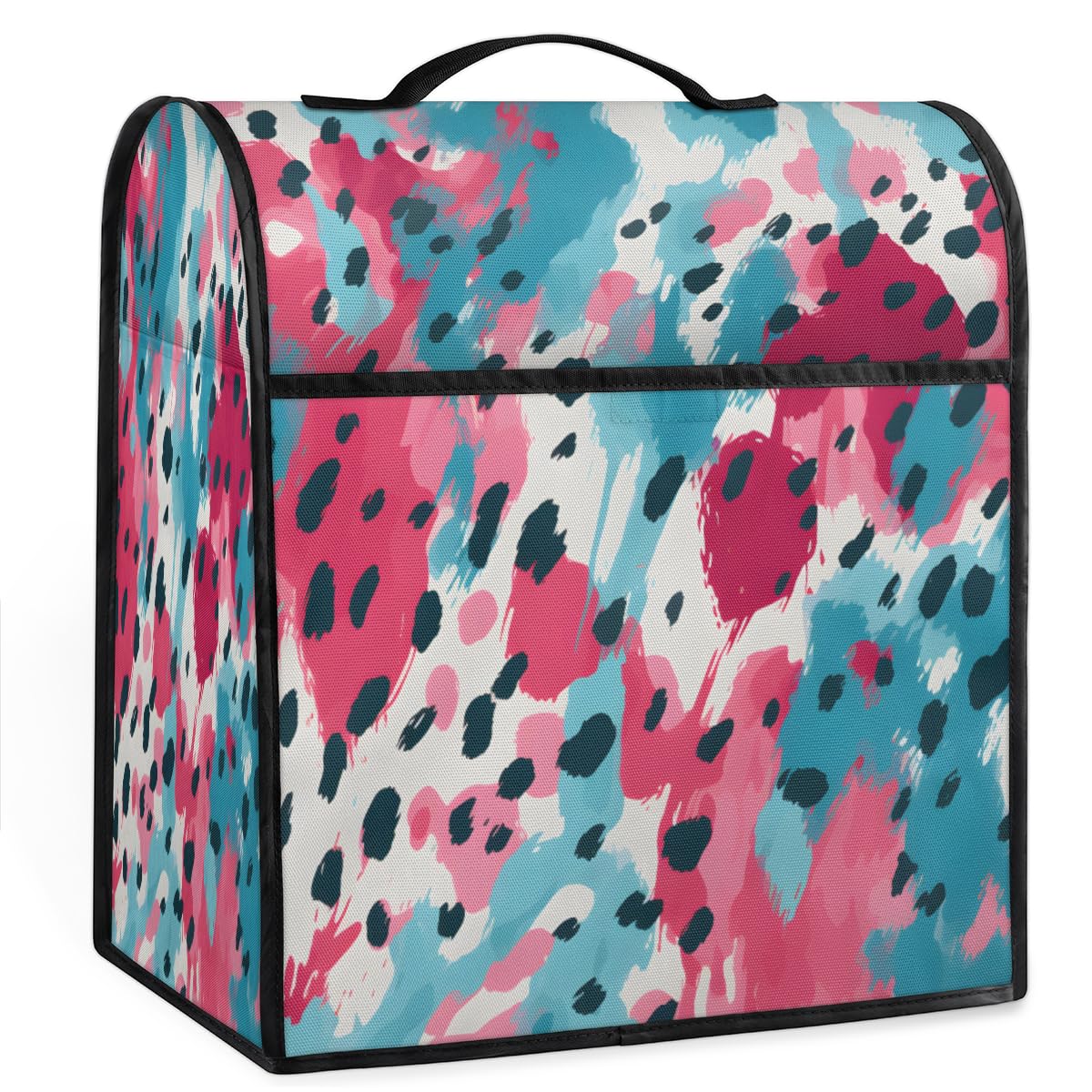 Coffee Maker Cover Leopard Print Colorful Abstract Kitchen Appliance Covers Small Appliance Covers Blender Cover Juicer Cover Dust Covers for Kitchen Appliances with Top Handle and Pockets,B935