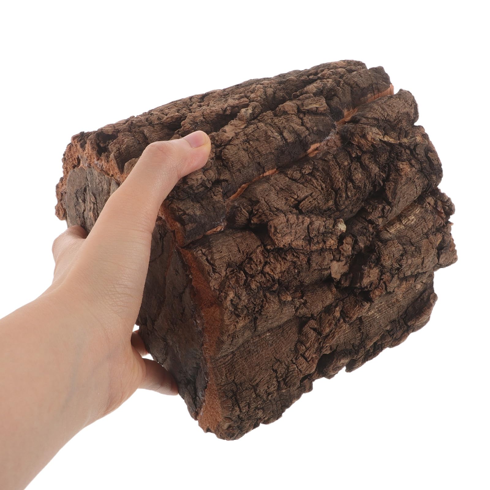 Refugio de Corteza de Corcho para Reptiles - Cueva de Corteza de árbol Natural para lagartos, barbudos y Geckos - Terrario pequeño con Forma de de 6x7''