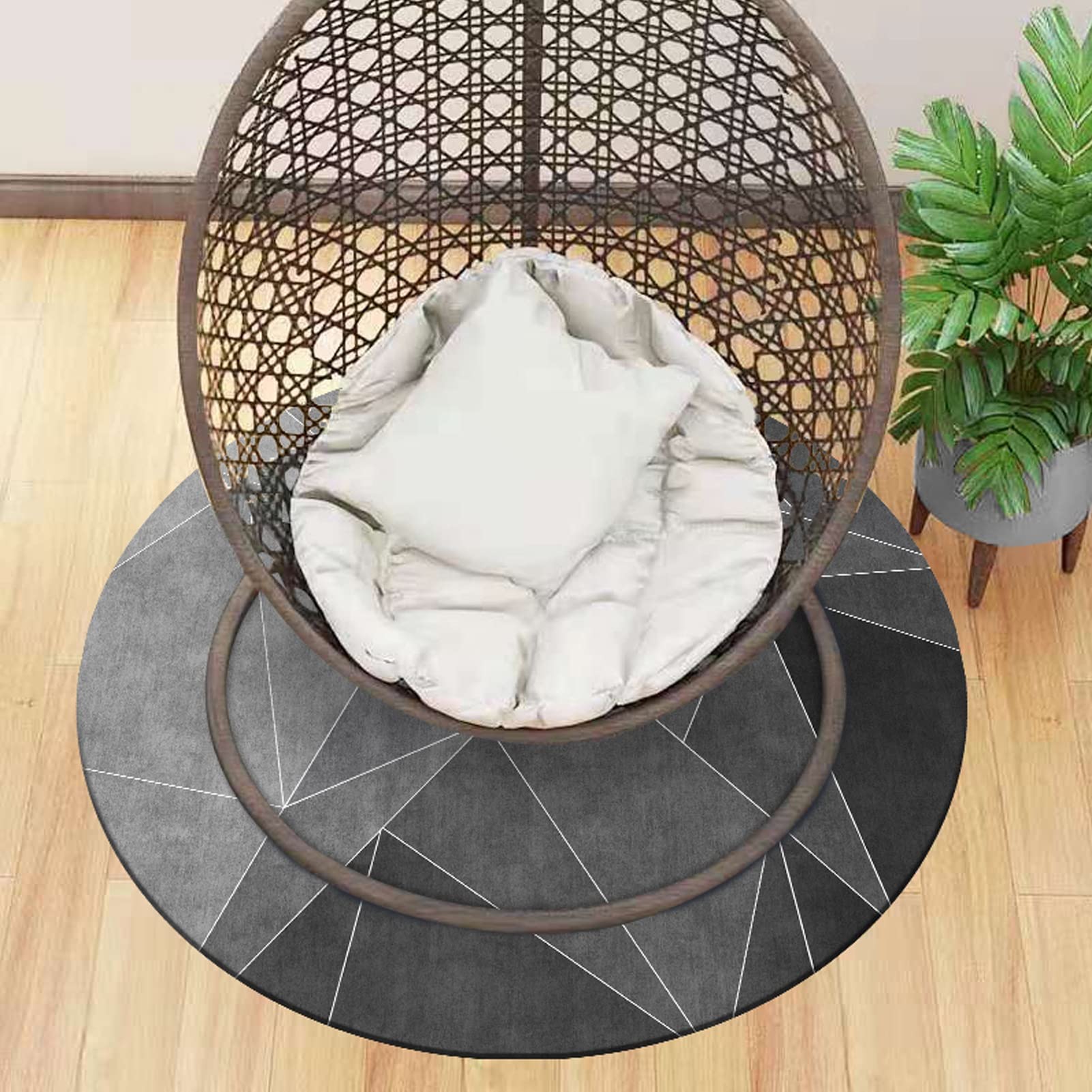 Moderne Rund Teppich 300 cm Grau Teppiche für Wohnzimmer & Schlafzimmer stilvolle Wohnkultur gße Teppiche für Couches und Stühle g und pflegeleicht