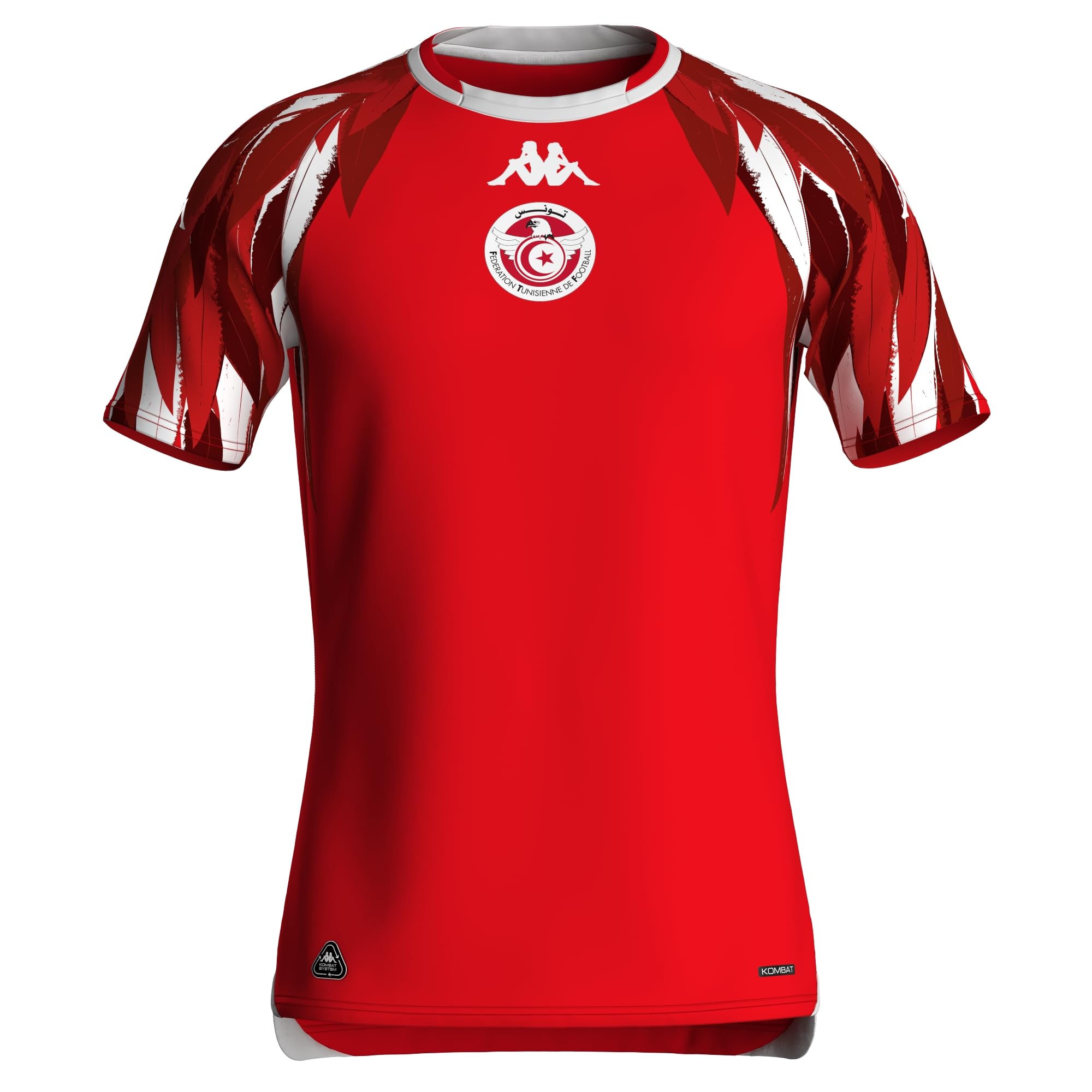 Kappa Maillot Kombat Away Tunisie Rouge Homme Magliette da Calcio Uomo (Pacco da 1)