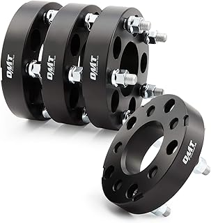 Orion Motor Tech 5x4.5 to 5x5 Wheel Spacers, 1.25-inch 71.5mm Bore with 1/2"-20 Studs Compatible with Jeep TJ Jeep Cherokee Jeep Wrangler Ford Ranger Mustang, 5x114-5x127 Wheel Spacer, 4pcs (Black)