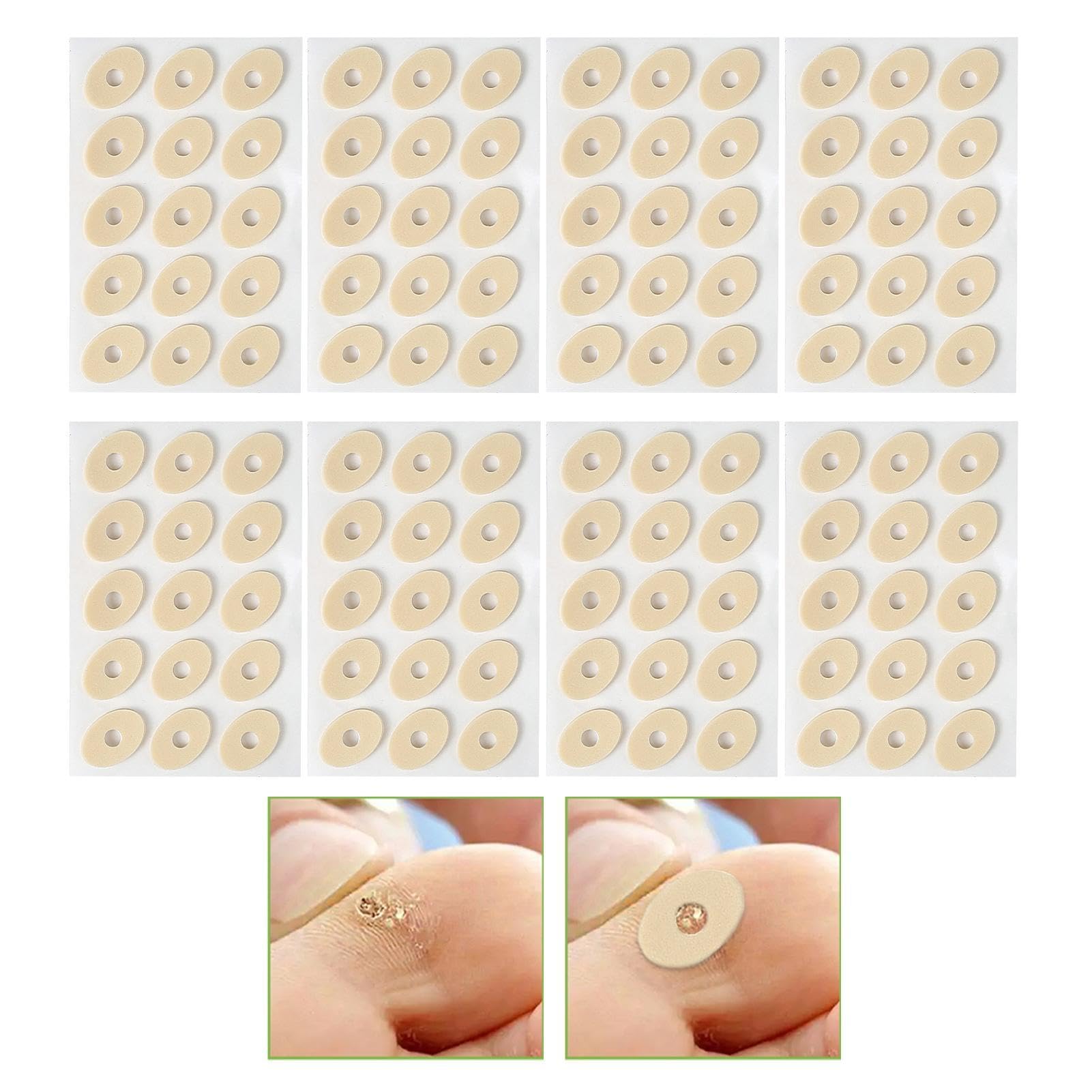 Cojines de maíz – 120 protectores de maíz | Proporcionan amortiguación y reducen las molestias de roces de los callos, protege los pies y los dedos de los pies