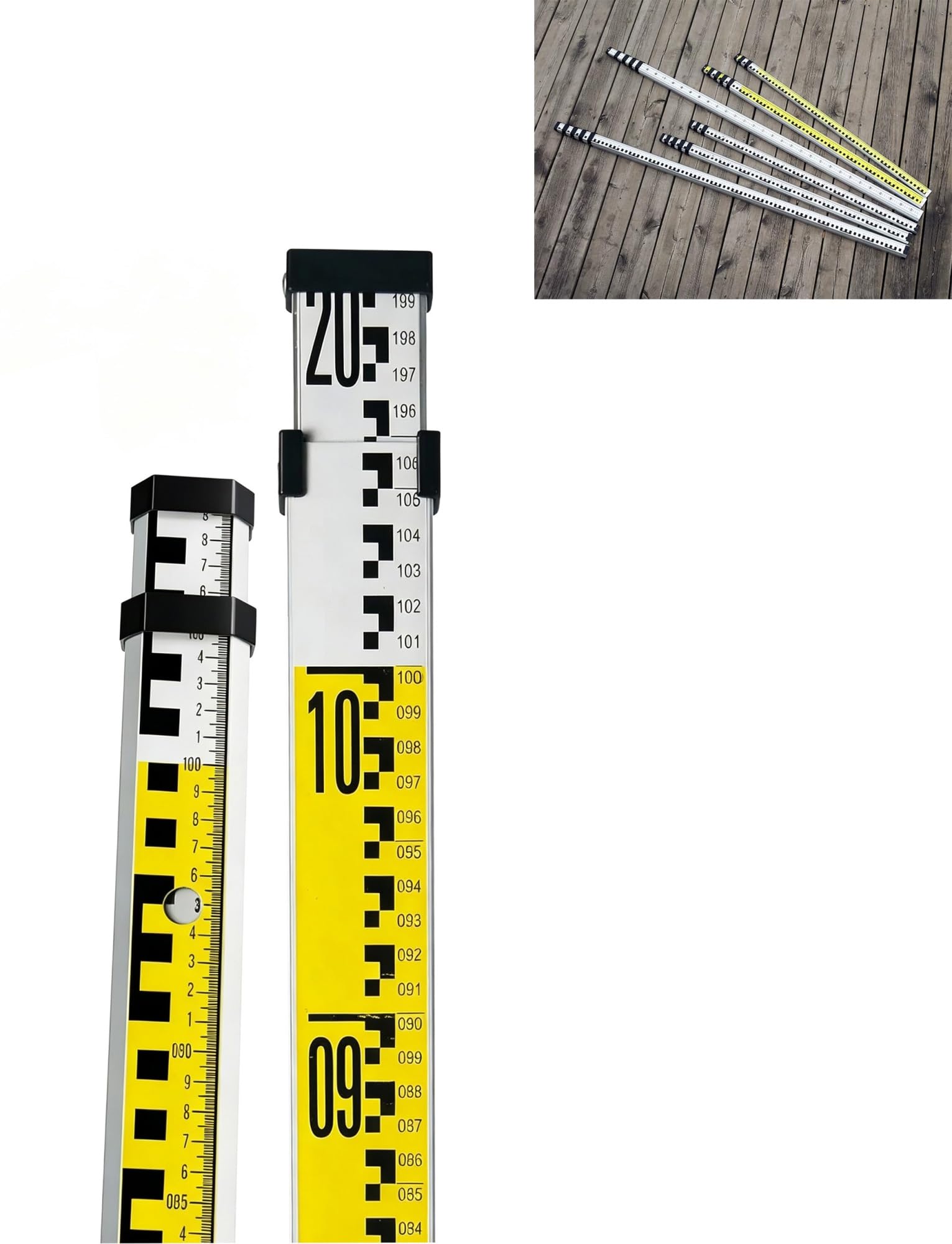 Bastón telescópico de Aluminio para topografía y construcción.