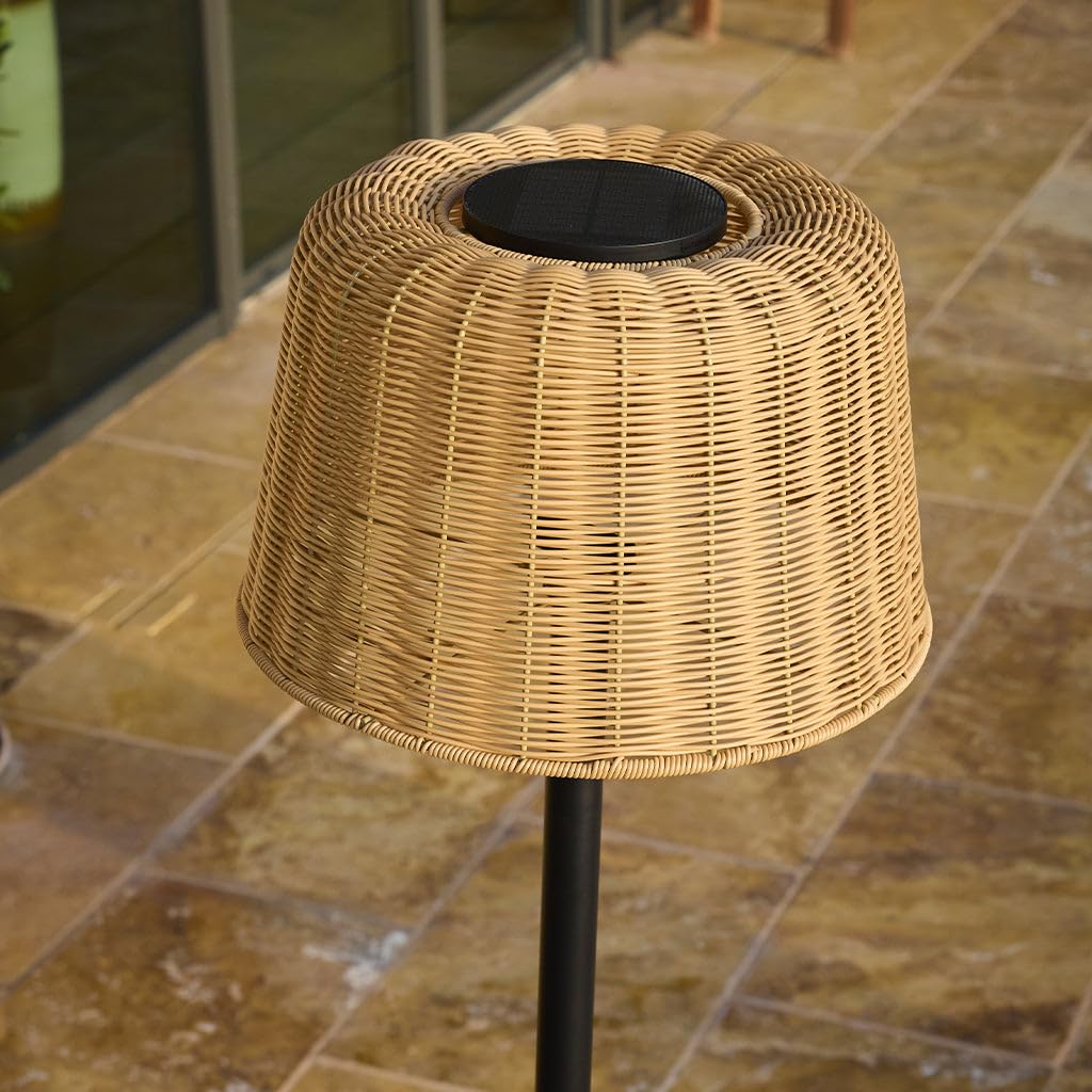 Lumisky Zewnętrzna lampa solarna z polirattanu z modułem LED ciepła biel pilot MATEO SOLAR H160cm