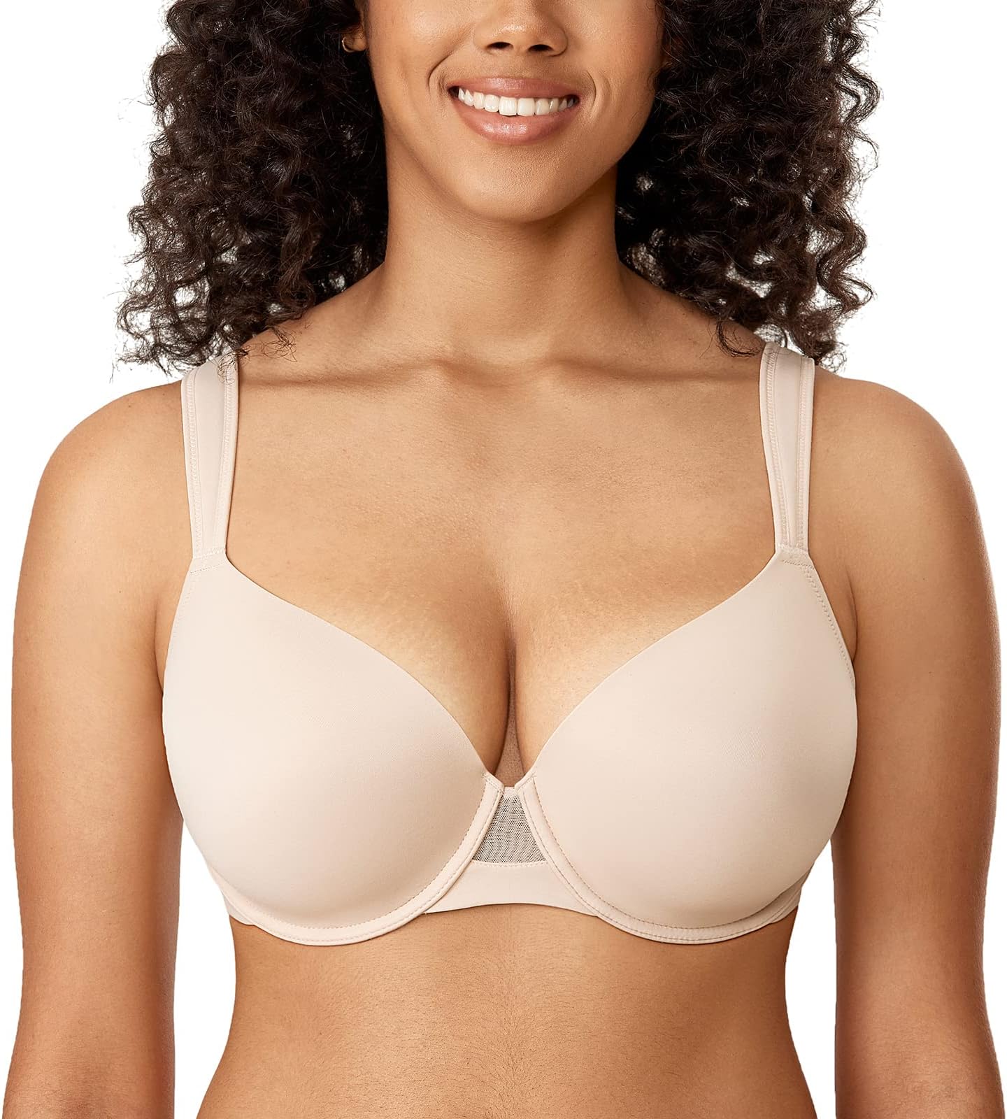 AISILIN Women's Plus Size Full Coverage Underwire Lightly Padded Seamless T Shirt Bra