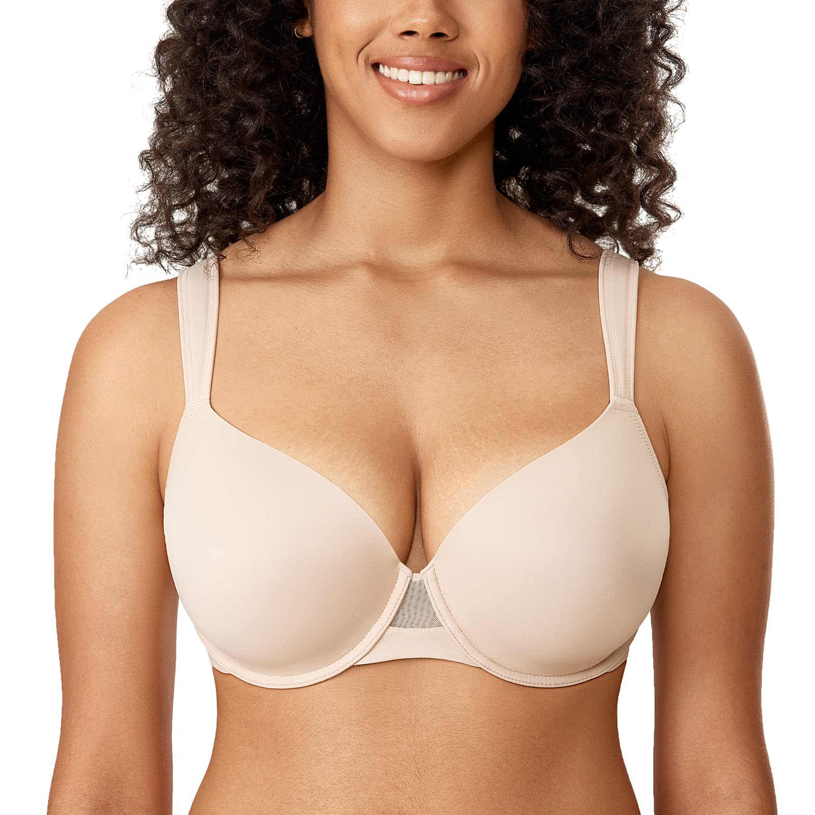 AISILIN Women's Plus Size Full Coverage Underwire Lightly Padded Seamless T Shirt Bra