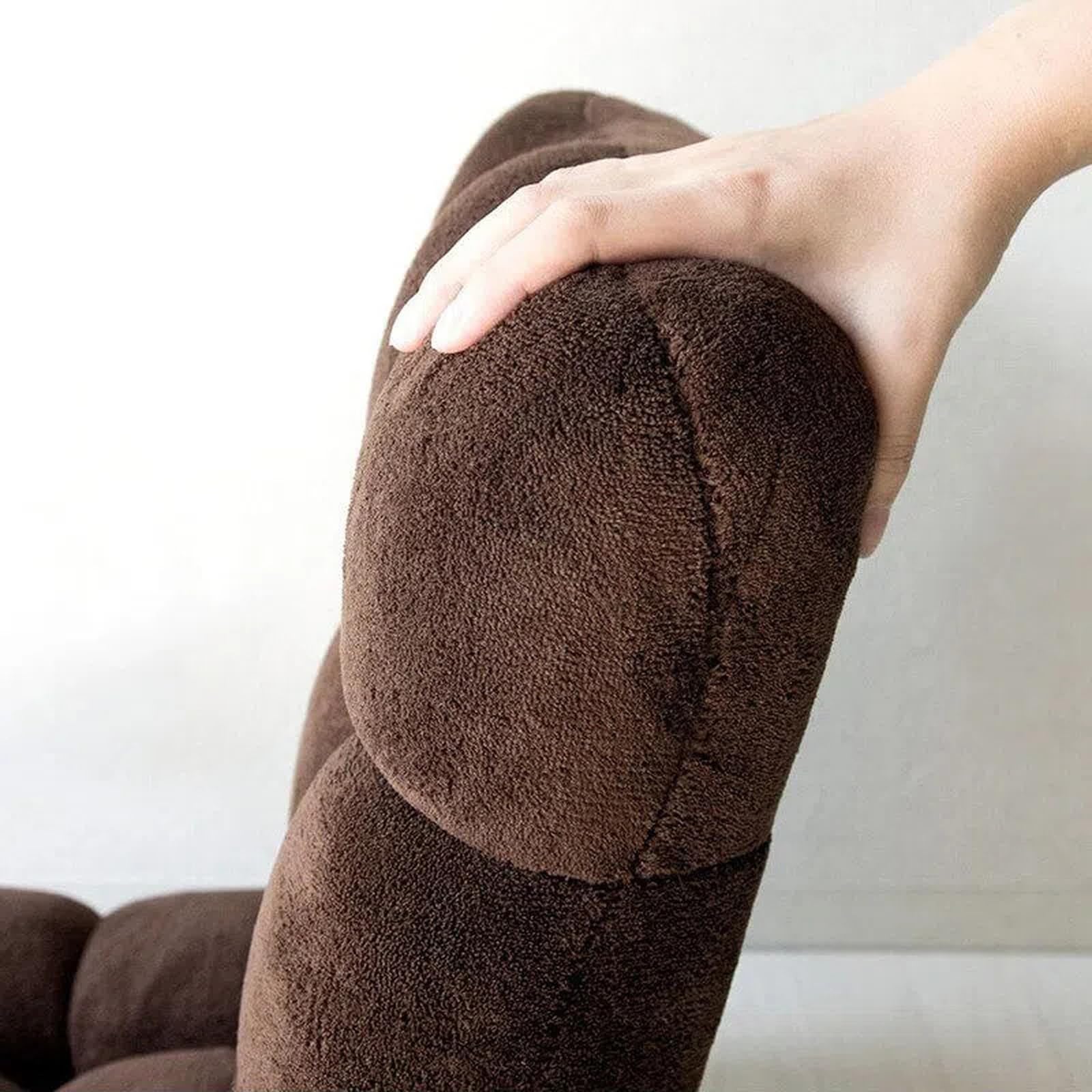 Kleines Sofa Floor Seat Single Lazy Sofa for Bay Window Backrest Chair Reclining Lounge Einzelsofa(Bruin)