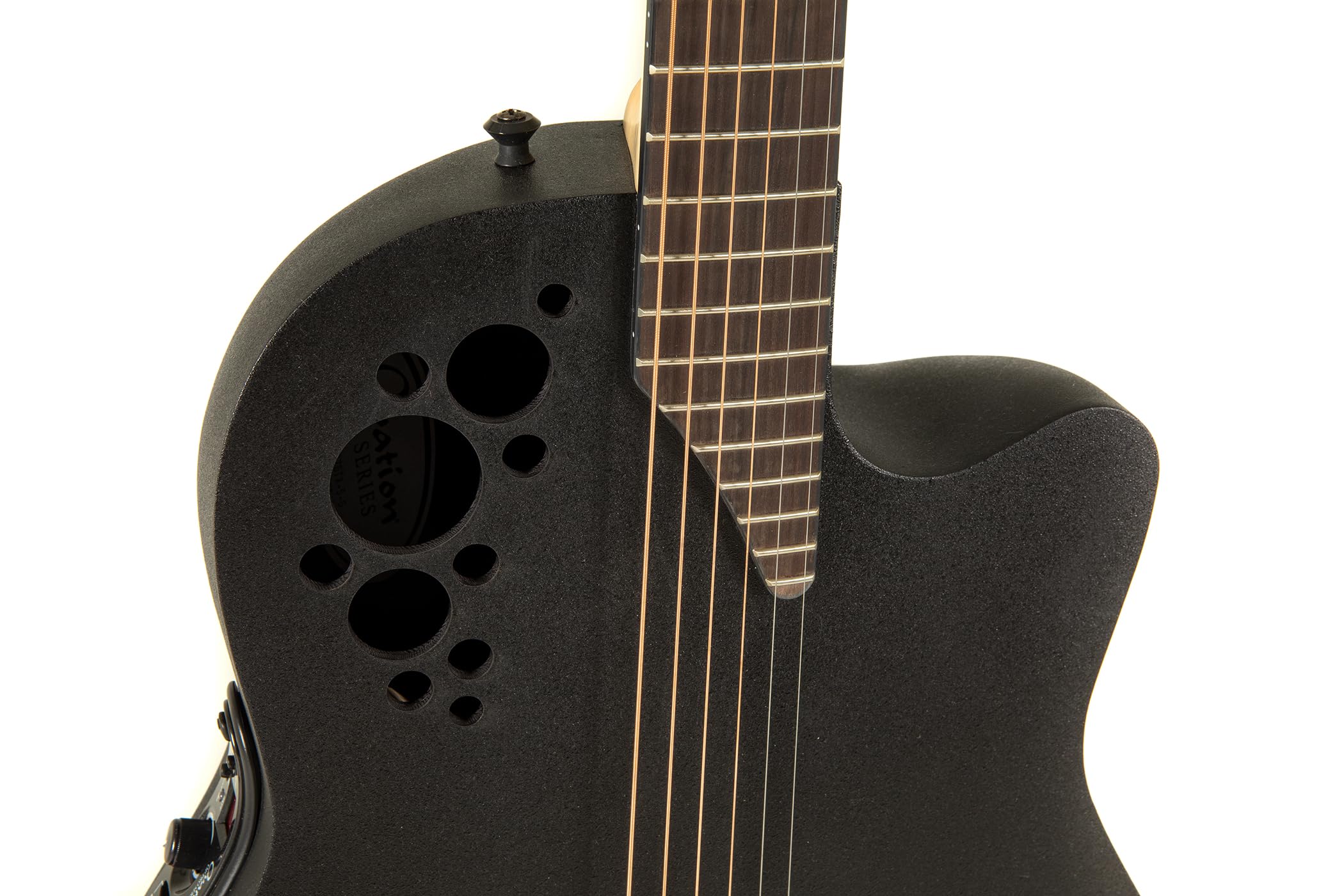 Ovation Chitarra acustica elettrica Pro Series Elite 1778TX Mid Cutaway – Coperta in abete Sitka massiccio di grado A – Corpo Lyrachord – Corde Adamas Nuova Coated – Black Textured – 1778TX-5-G