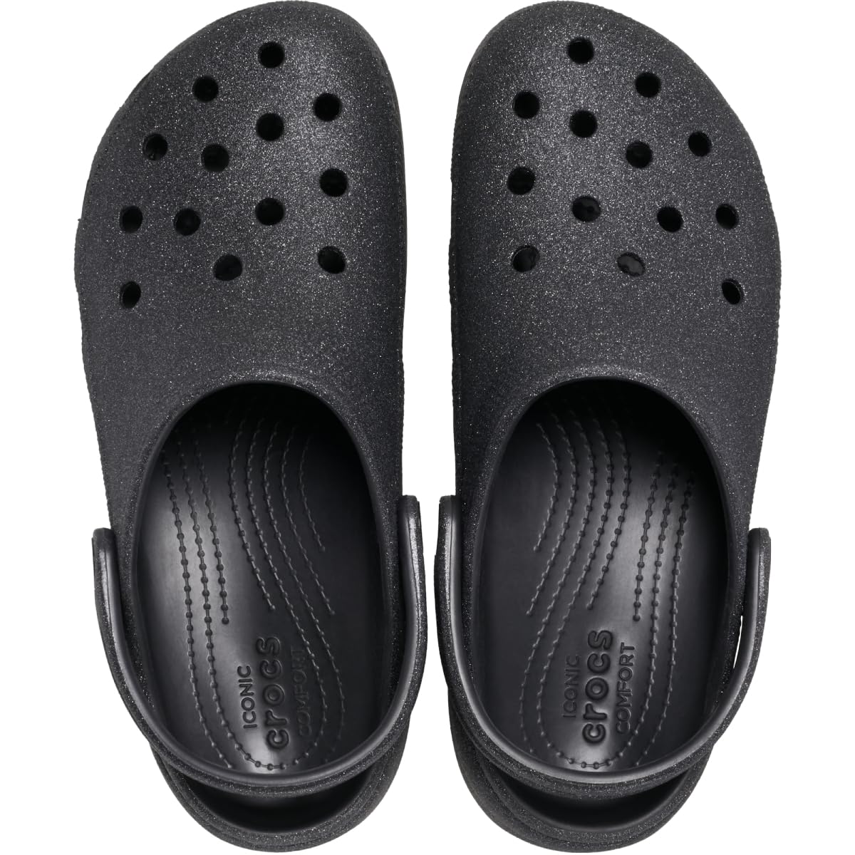 Crocs Women's Classic Platform Glitter Clog 36-37 EU Black