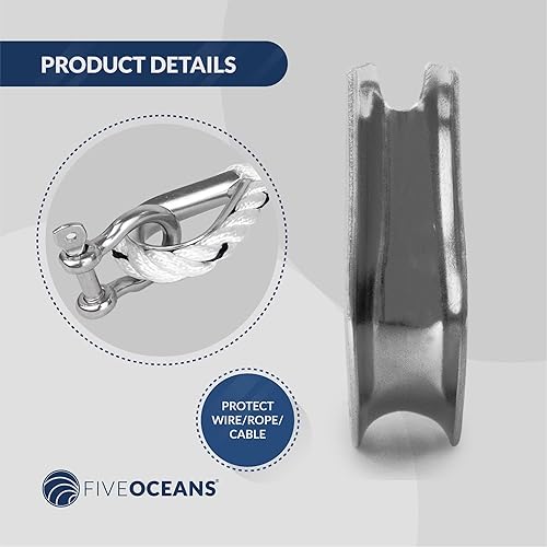 Miniatura 4 de Five Oceans Dedal de acero inoxidable para cable de cuerda de alambre de 5/8 pulgadas - FO1449