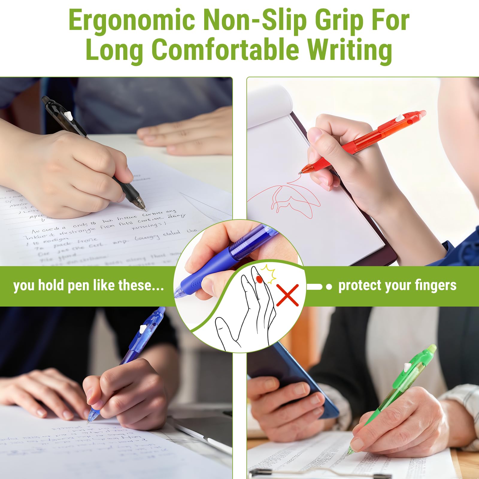 14 Colors Retractable Erasable Gel Pens Fine Point Assorted Color Inks for Drawing Writing Office - Gift Set — view 7