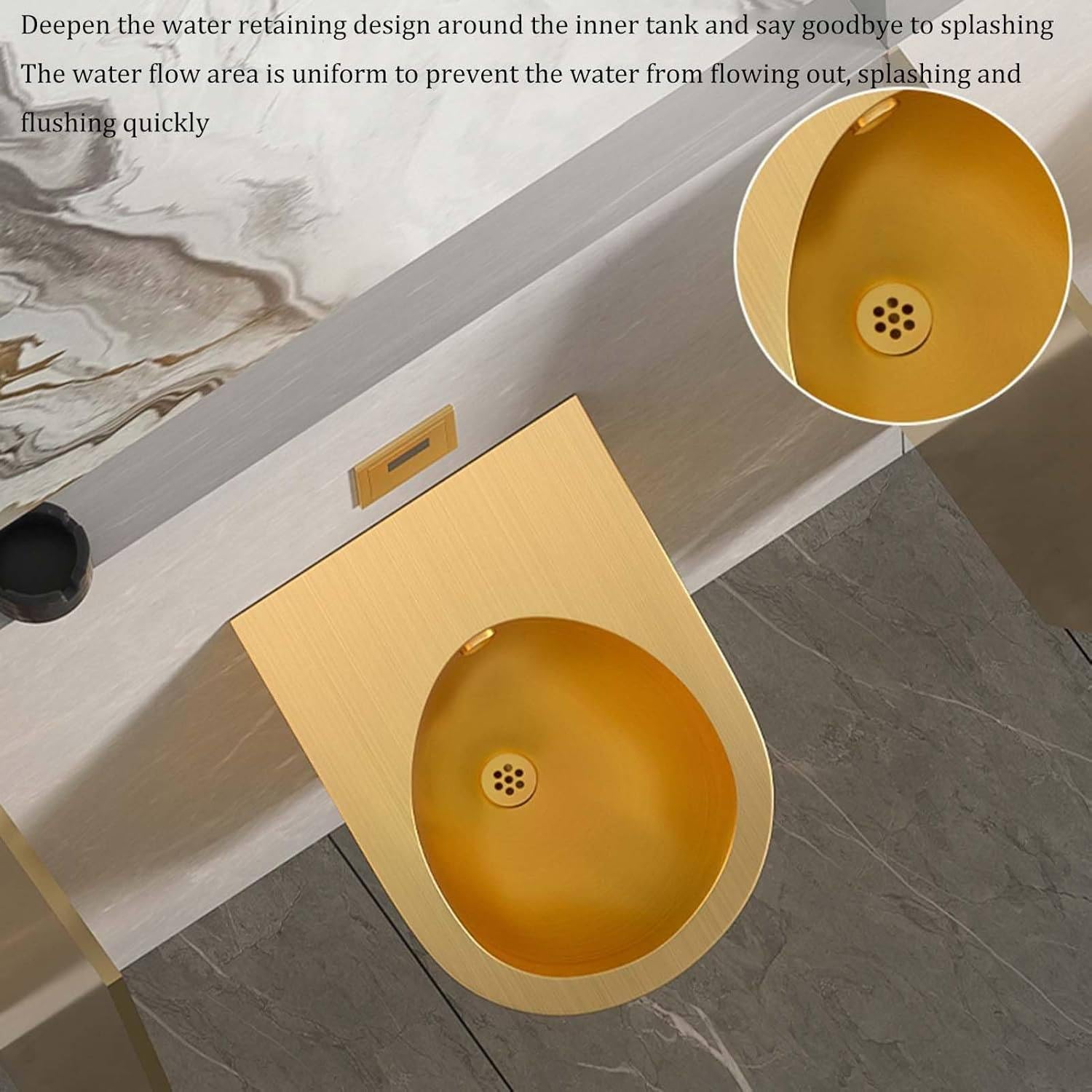 304 stal nierdzewna pisuar, inteligentny czujnik spłukiwania montowany na ścianie przelew pisuar, pionowy pisuar, do hoteli/szkół toaleta publiczna Black-Urinal