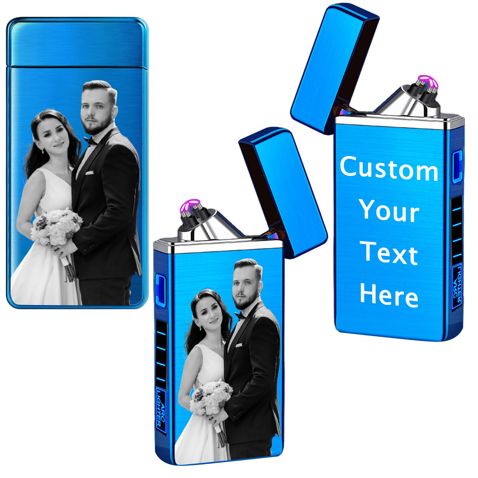 Accendino Elettrico Ricaricabile Personalizzato Con Foto - Regalo Per Uomini, Papà, Compleanni - Foto 2