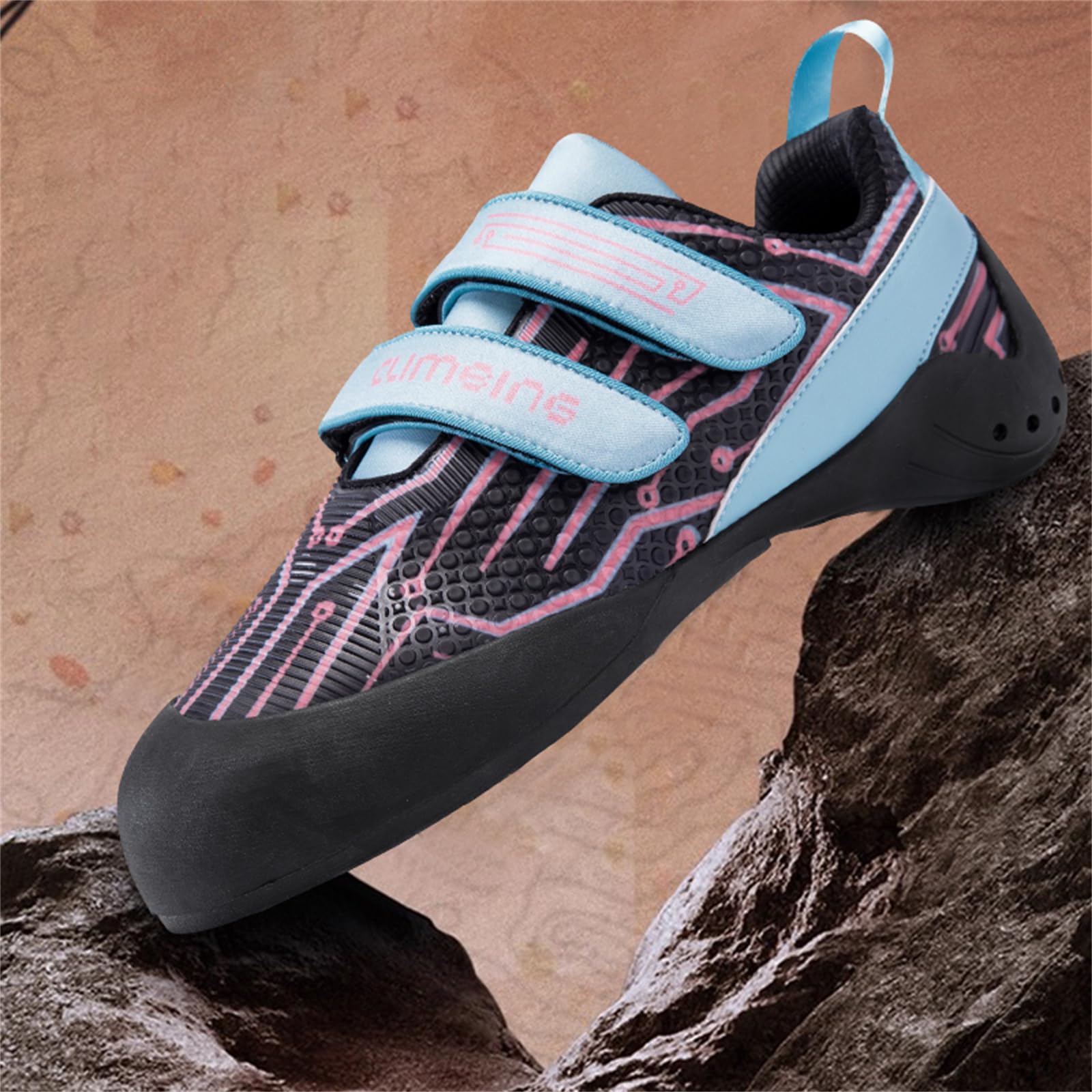 Zapatillas de Escalada para Hombre Y Mujer Nivel Básico para Gimnasio Escalada Deportiva En Roca Ligeras con Doble Correa