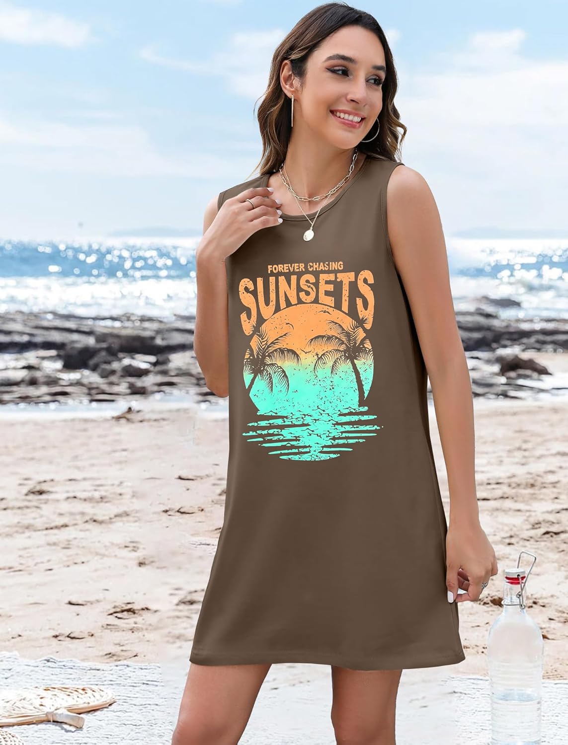 Summer Dress for Women Tank Beach Dresses Casual Vacation Mini Sundress Hawaiian Tropical Dresses - Image 4