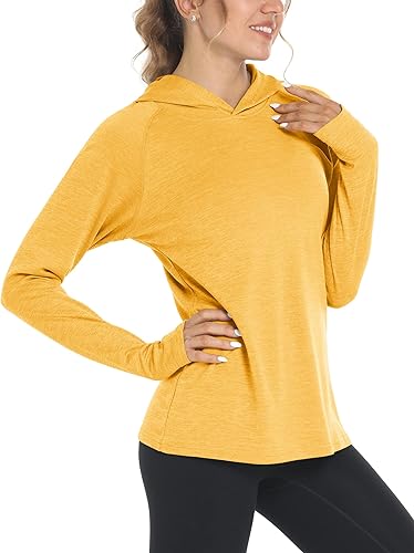 Vista 7 de MAGCOMSEN Camiseta de manga larga con protección solar UPF 50+ para mujer, de secado rápido, ligera, para senderismo y atletismo
