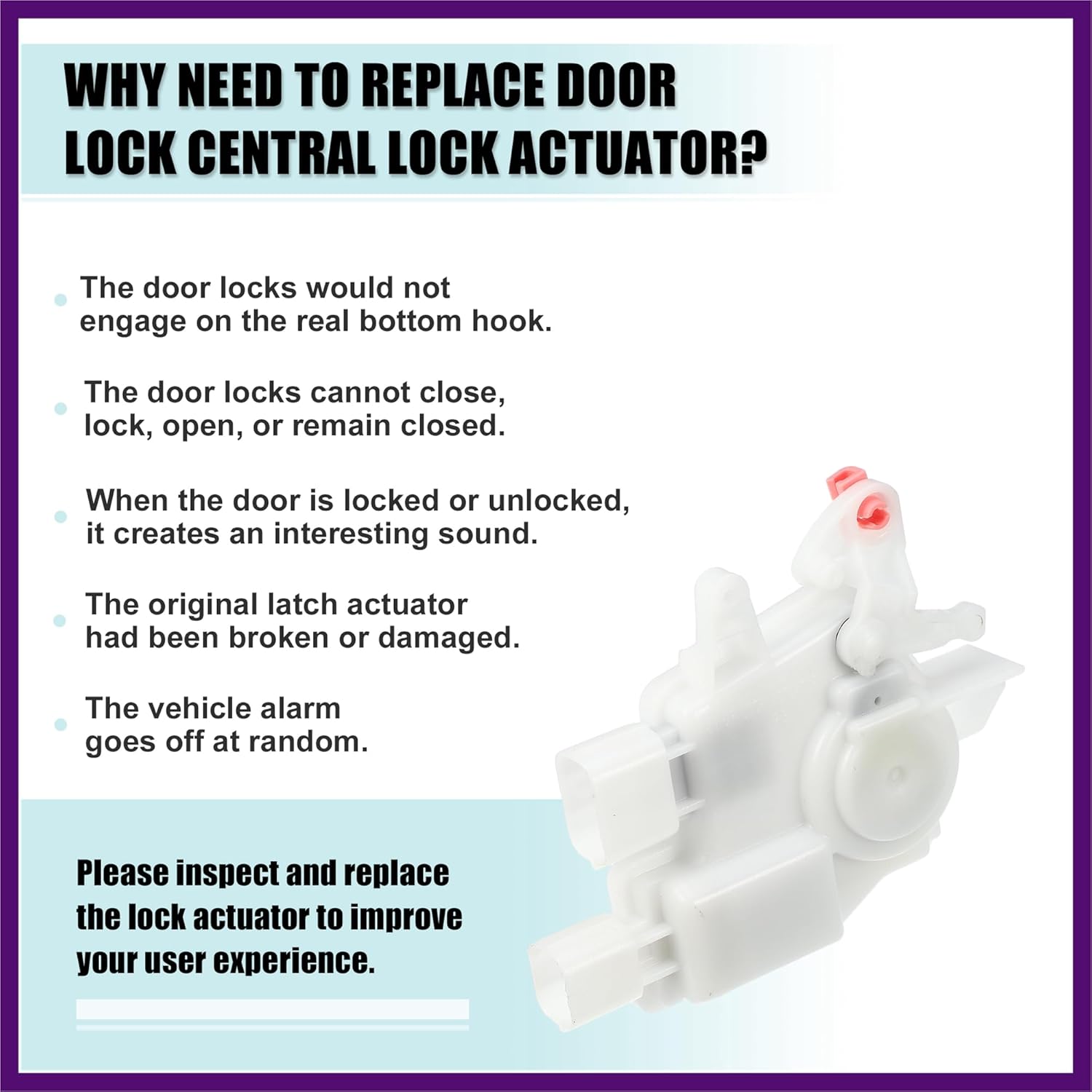 Front Rear Left Right Door Latch Actuator Door Lock Central Lock Actuator White Fit for Honda Accord 2003-2007 No.72115SDAA01/72155SDAA01 - Pack of 4 Premium Fit Design