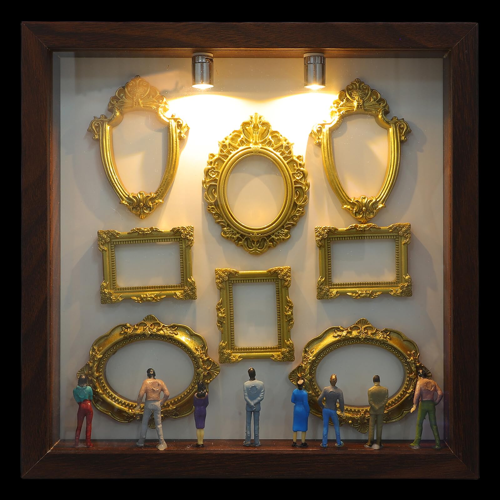 Boîte à silhouettes en bois YARNOW pour cadre photo 3d