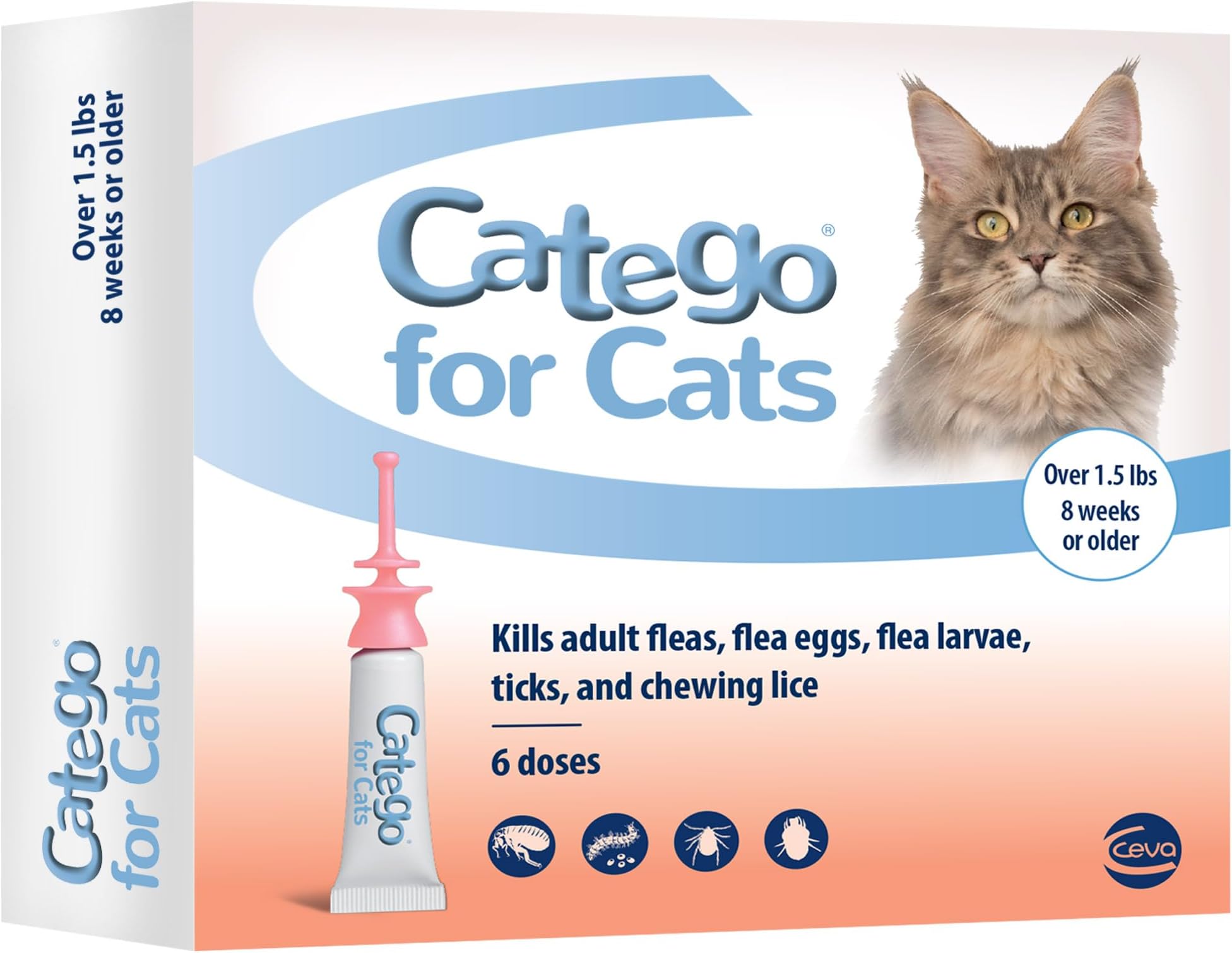 Flea and Tick Control for Cats (6 Pack), 1.5 lb/One Size