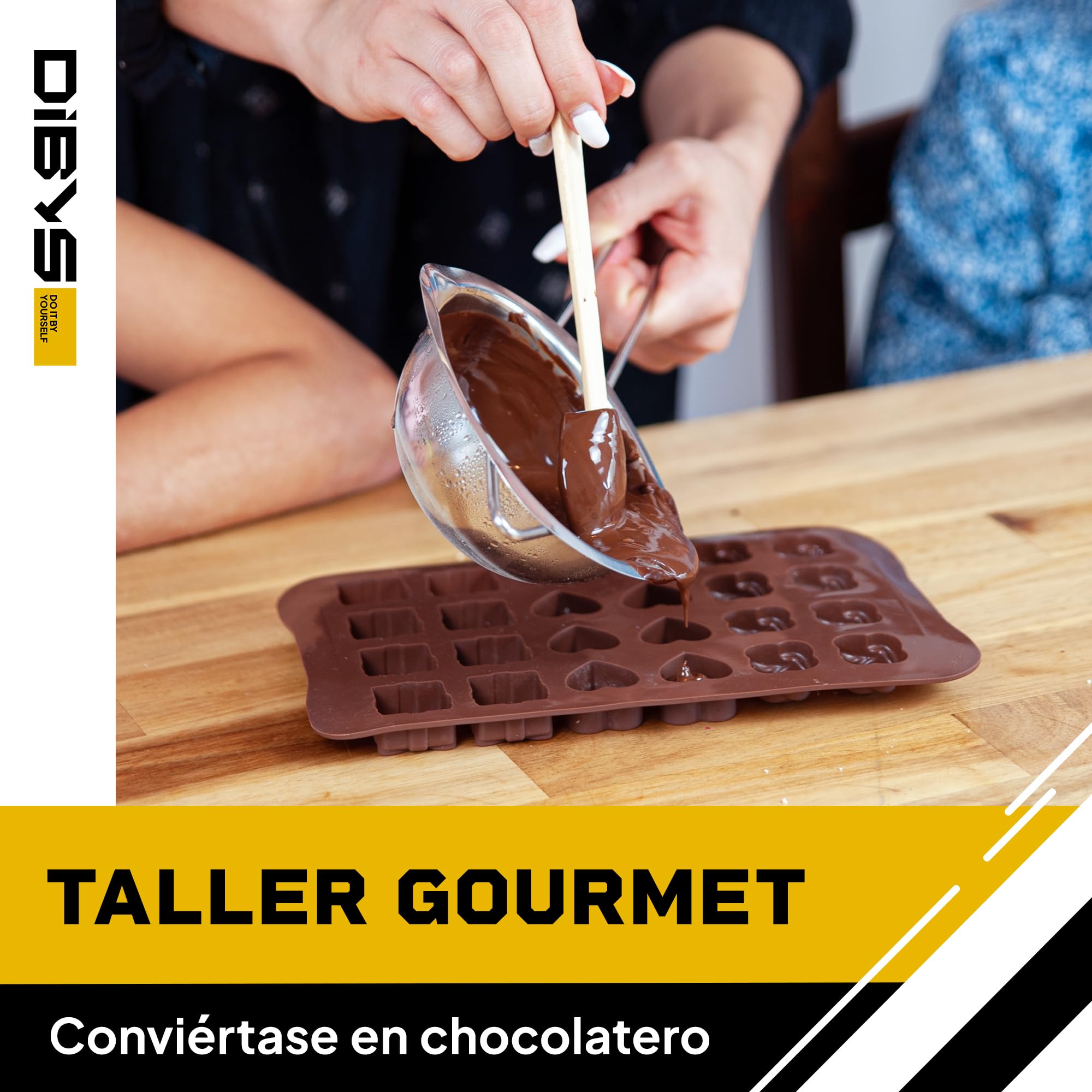 DIBYS Kit para Hacer Bombones | Set DIY con 12 Toppings Naturales | Idea de Regalo Creativo para Cumpleaños y Navidad | Fábrica de Chocolate en Casa | Set de Artesanía