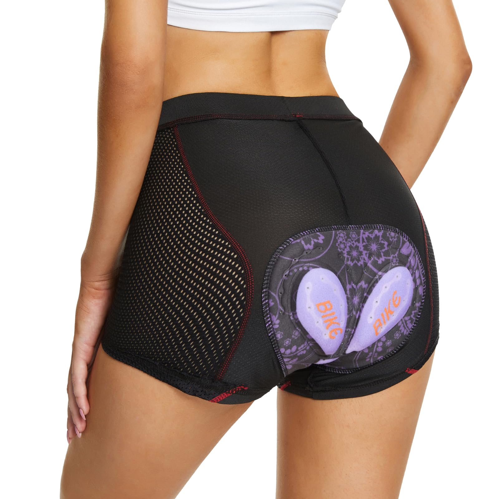 MEETWEE Damen Radunterhose, Fahrradhose Kurz Radlerhose Fahrrad Unterwäsche mit 4D hoch elastisches Schaumstoff，Fahrradunterhose Atmungsaktiv Schnelltrocknend Radhose