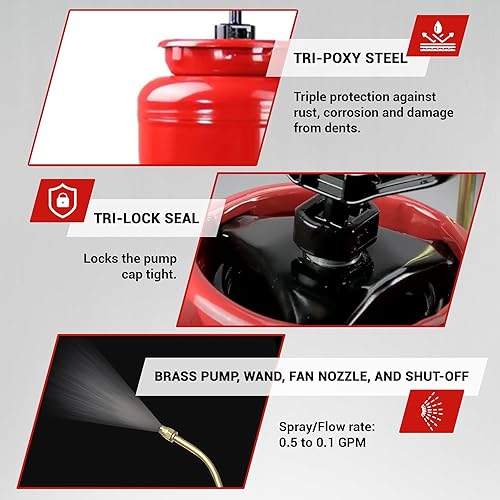 Miniatura 9 de Chapin 19494 - Rociador industrial de cabeza abierta Tri-Poxy de 3.5 galones para aplicaciones profesionales de hormigón, aceites de forma,