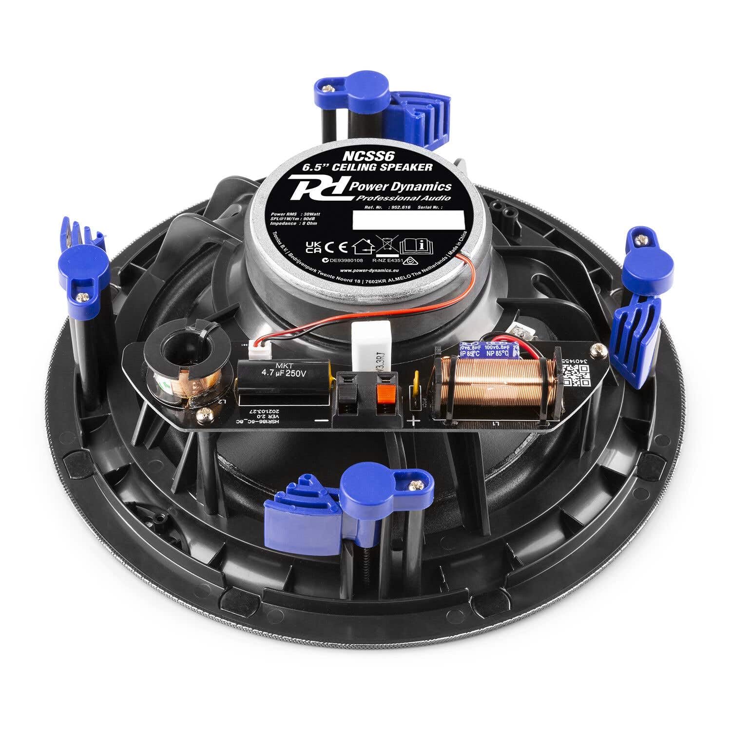 Power Dynamics B100W Bluetooth Deckenlautsprecher 4er Set - 4X Einbaulautsprecher 6,5" Weiß – 100 Watt Verstärker Weiß – Unterputzradio, 55mm Tief - Radio, USB & SD für Wohnzimmer, Büro, Gastro