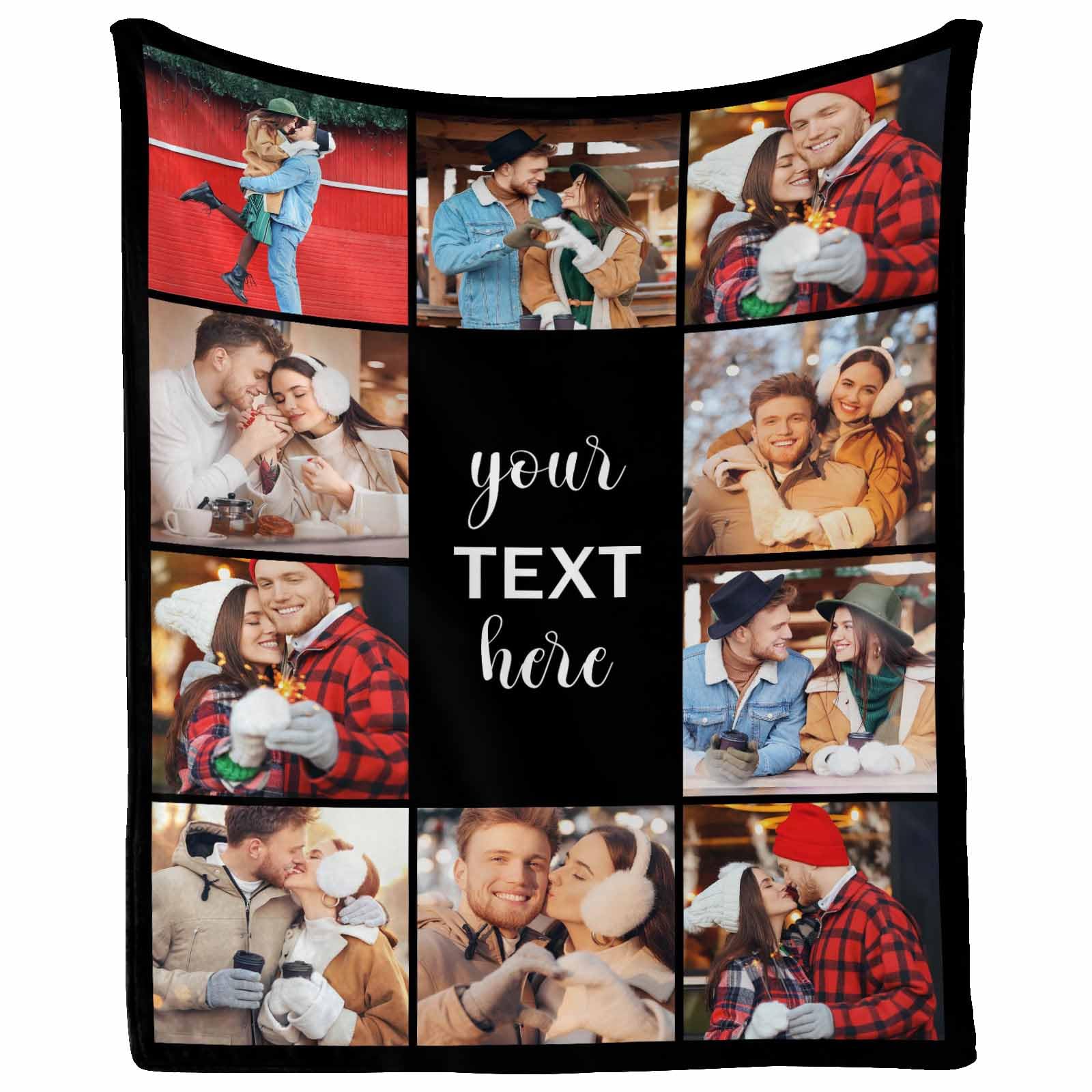 Personalized Blanket with Photos Blanket with Text Picture Photo Blanket for Girl Daughter Mom Grandma Valentines