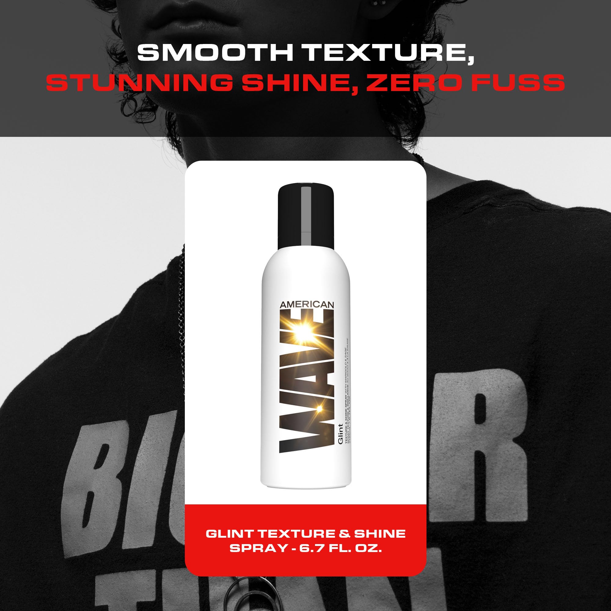 Arrojo Glint Texture & Shine Spray, 6.7oz – Sulfate & Paraben Free Lightweight Hair Spray – Frizz Control & Flexible Hold for Curly Hair with Vitamin E & Fruit Extracts