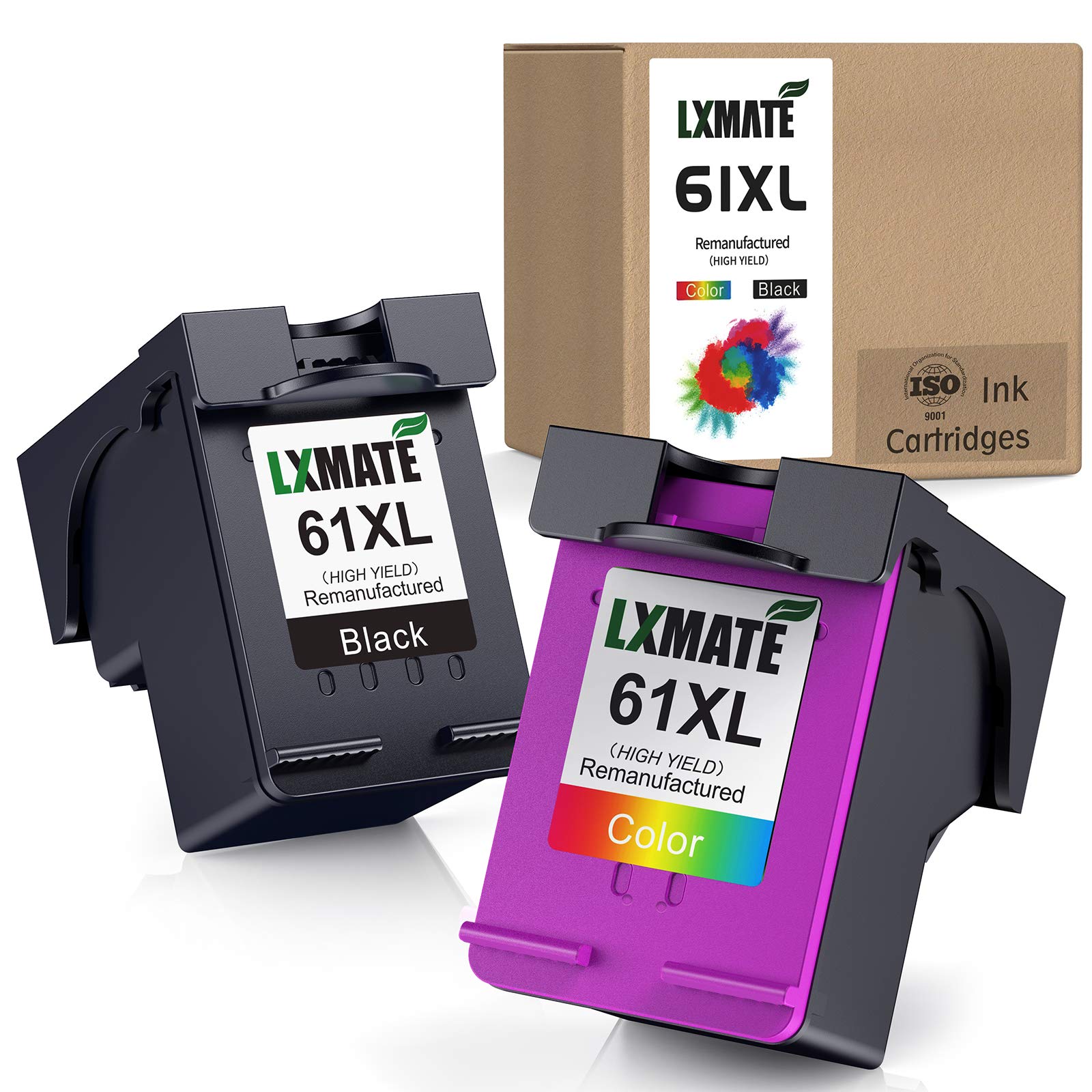 63XL Black and Tri-Color Ink Combo Pack, High-Yield, Replacement for HP Ink 63 63XL, Works with DeskJet 1112, 2130, 3630Series; Envy 4510, 4520 Series;OfficeJet 3830, 4650, 5200Series Printer(2 Pack)