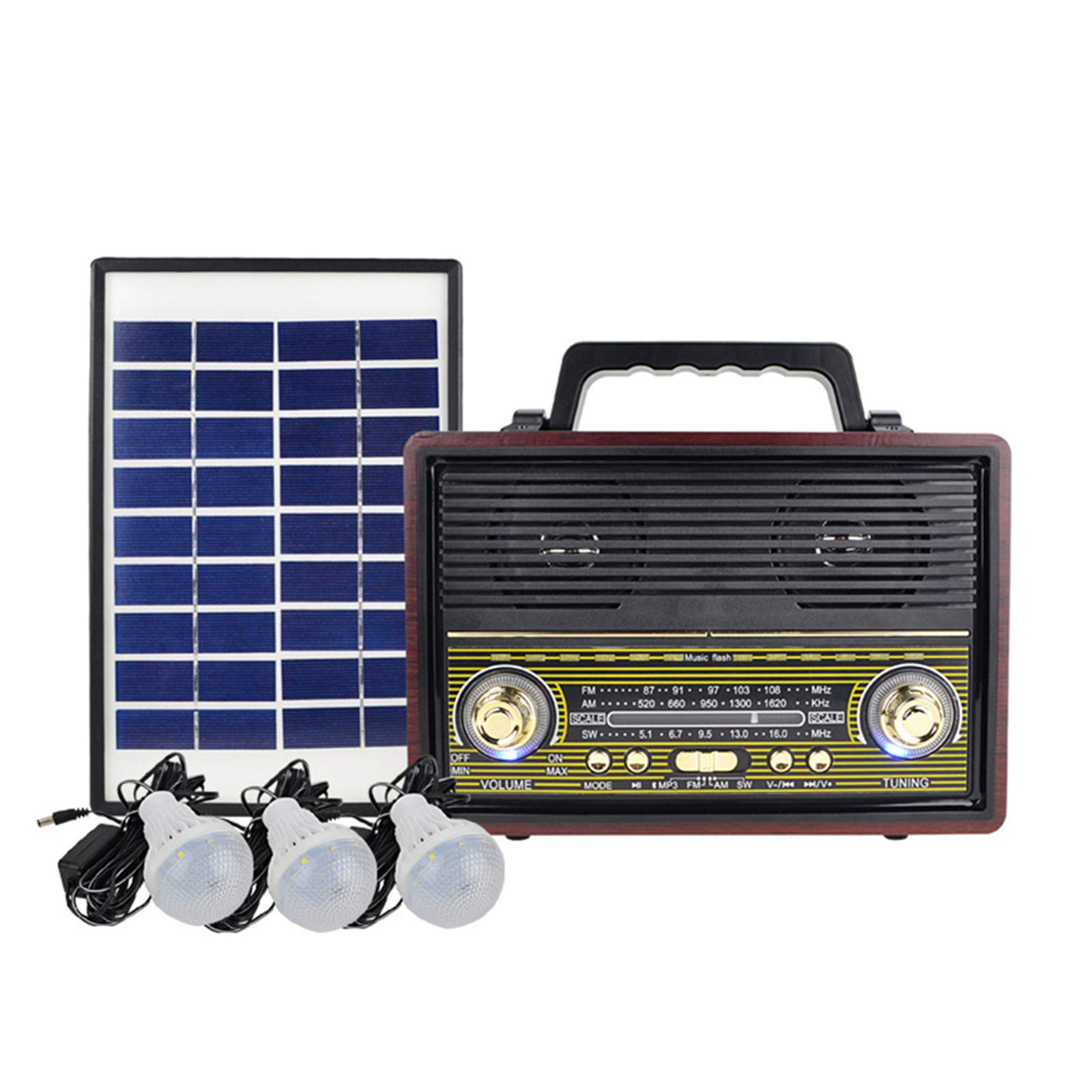 Générateur solaire de secours avec haut-parleur rétro pour rester connecté en plein air