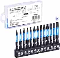 TRUEFITT&HILL 2点 15 Piece Slotted Phillips Triangle Screwdriver Bit Set, 1/4
