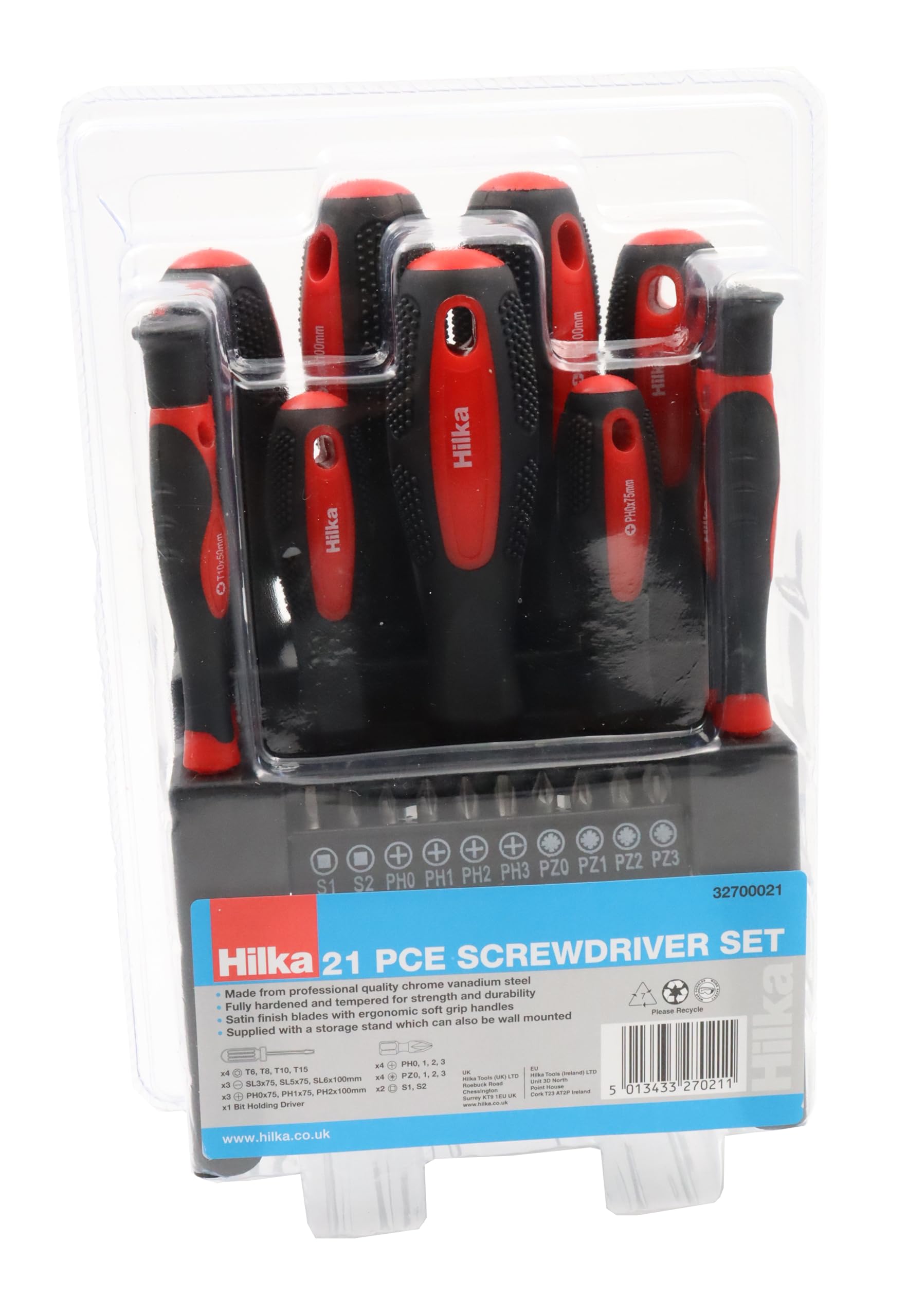Hika 32700021 21 PCE Screwdriver Set, Red - Image 2