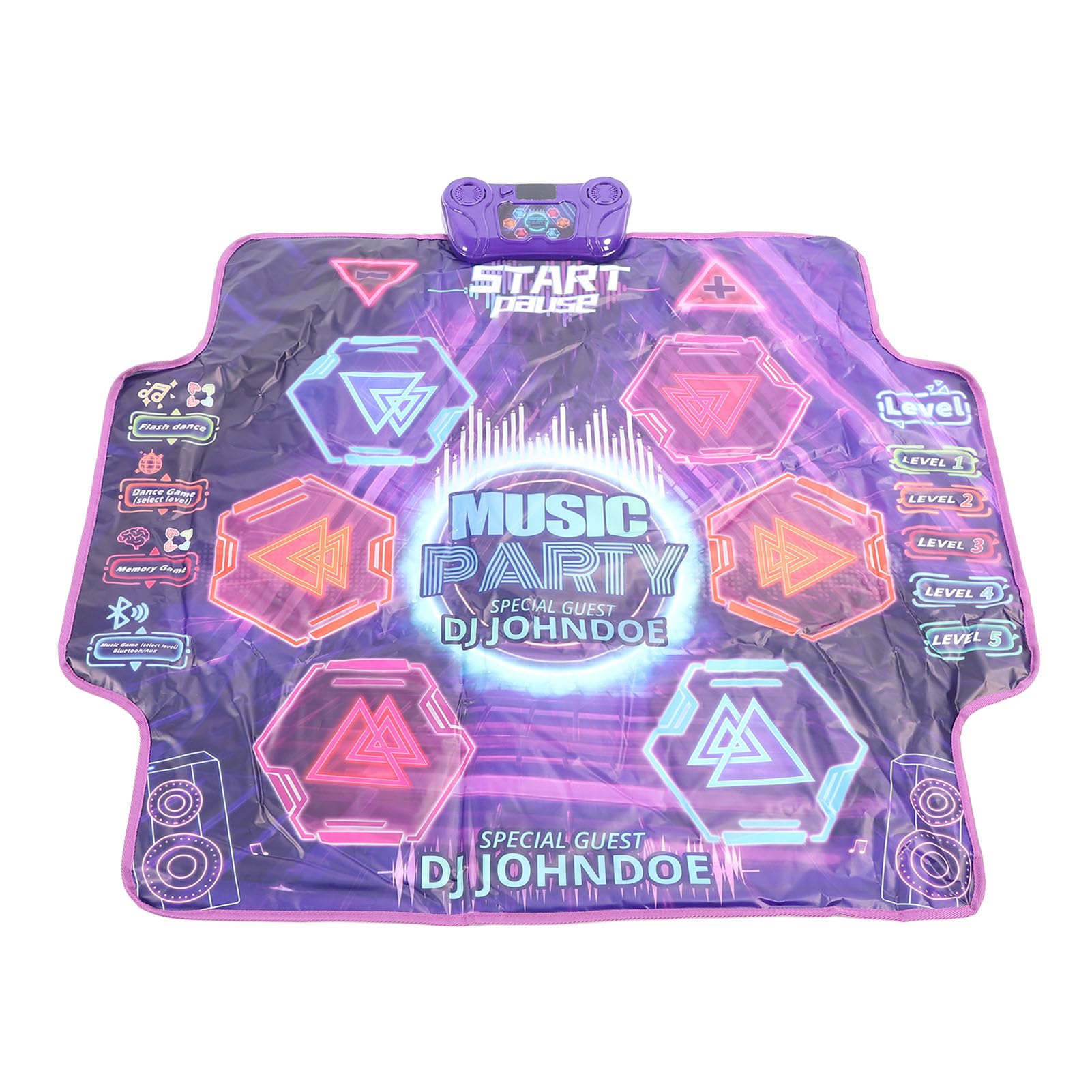 Tapis de Danse Lumineux pour Enfants, Tapis de Danse électronique coloré à 6 Boutons pour Jeu de Amusant, de Bluetooth, Jouet pour Garçon et Fille, Matériau éthényle Portable Antidérapant