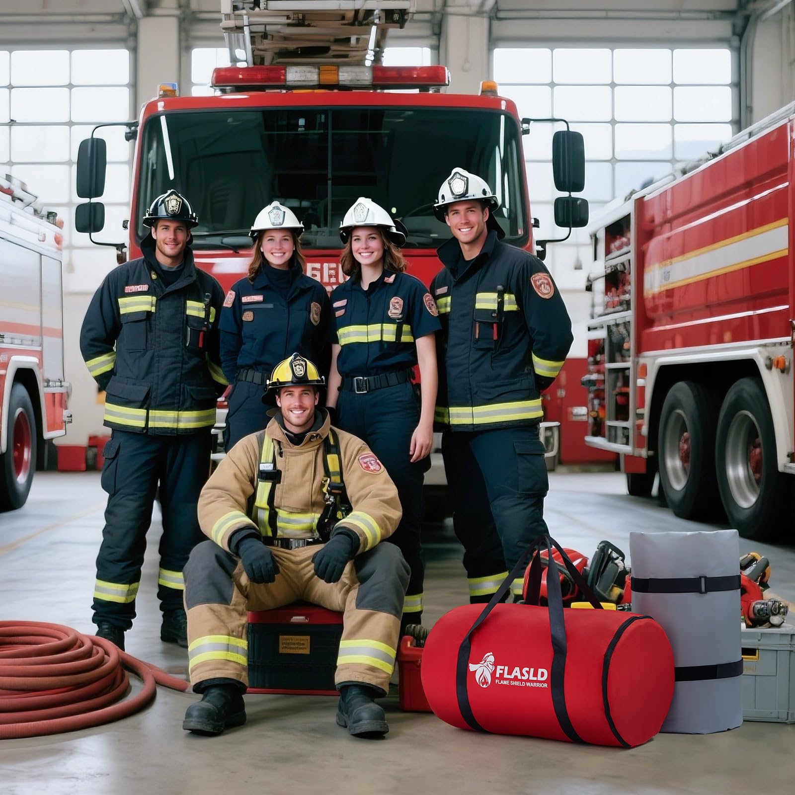 FLASLD Coperta antincendio per auto, 6 x 9 m, Coperta antincendio di Grandi Dimensioni per Auto e Garage - Coperta di Emergenza per la soppressione del Calore, estintore Spesso