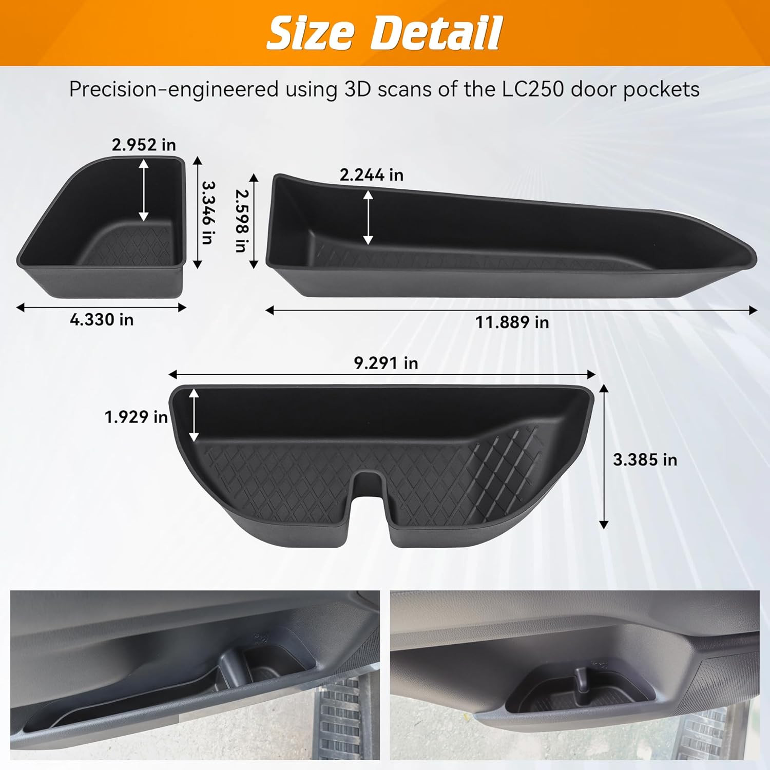Car Door Organizer Tray Fit for Toyota Land Cruiser 250 2024 2025 2026 Accessories 6PCS Silicone Door Side Storage Tray Box For Land Cruiser 1958/Prado 250 J250 LC250 Interior Inserts Liners