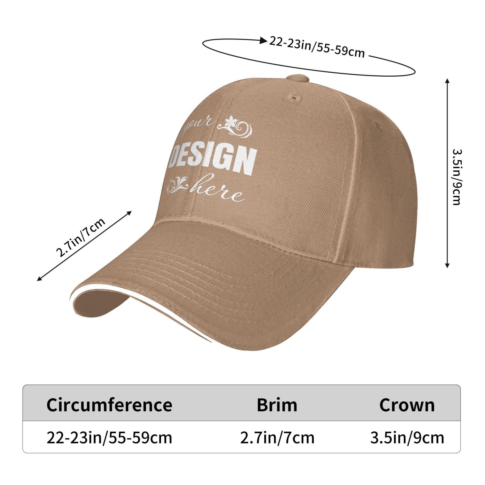 Gorra de Béisbol Personalizada - Diseña tu Propia Gorra con Foto y Texto, Gorra de Sándwich Ajustable para Hombre y Mujer, Gorra Deportiva Estructurada y Transpirable — view 2