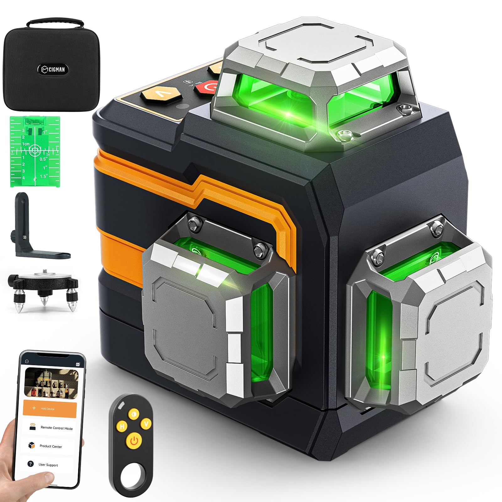 CIGMAN Green Laser Level - App Control & 360° -1