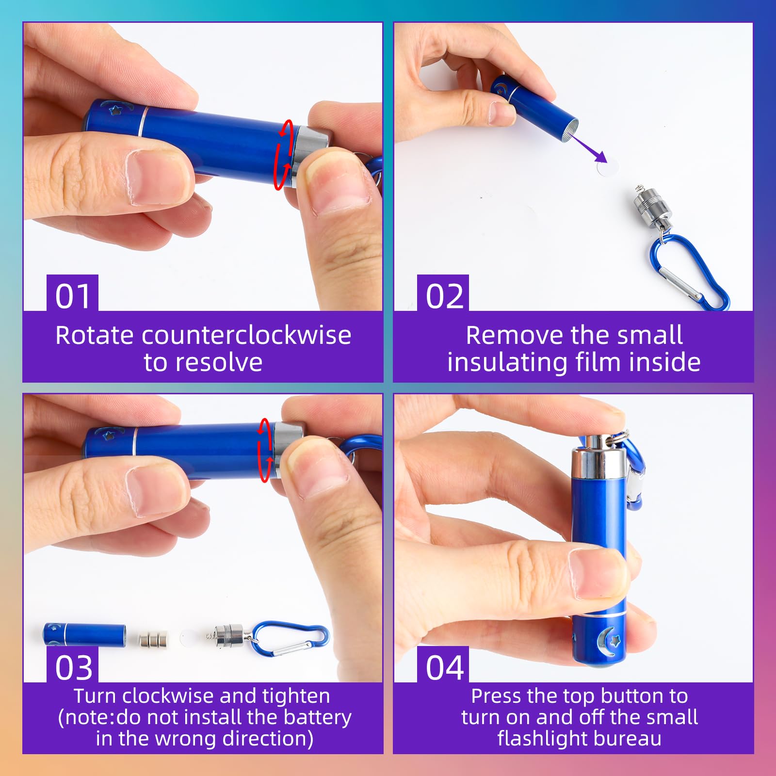 Yuragim Mini torcia portachiavi, 14 pezzi, piccola torcia a LED per bambini, ideale come regalo di compleanno per bambini, mini torcia tascabile per
