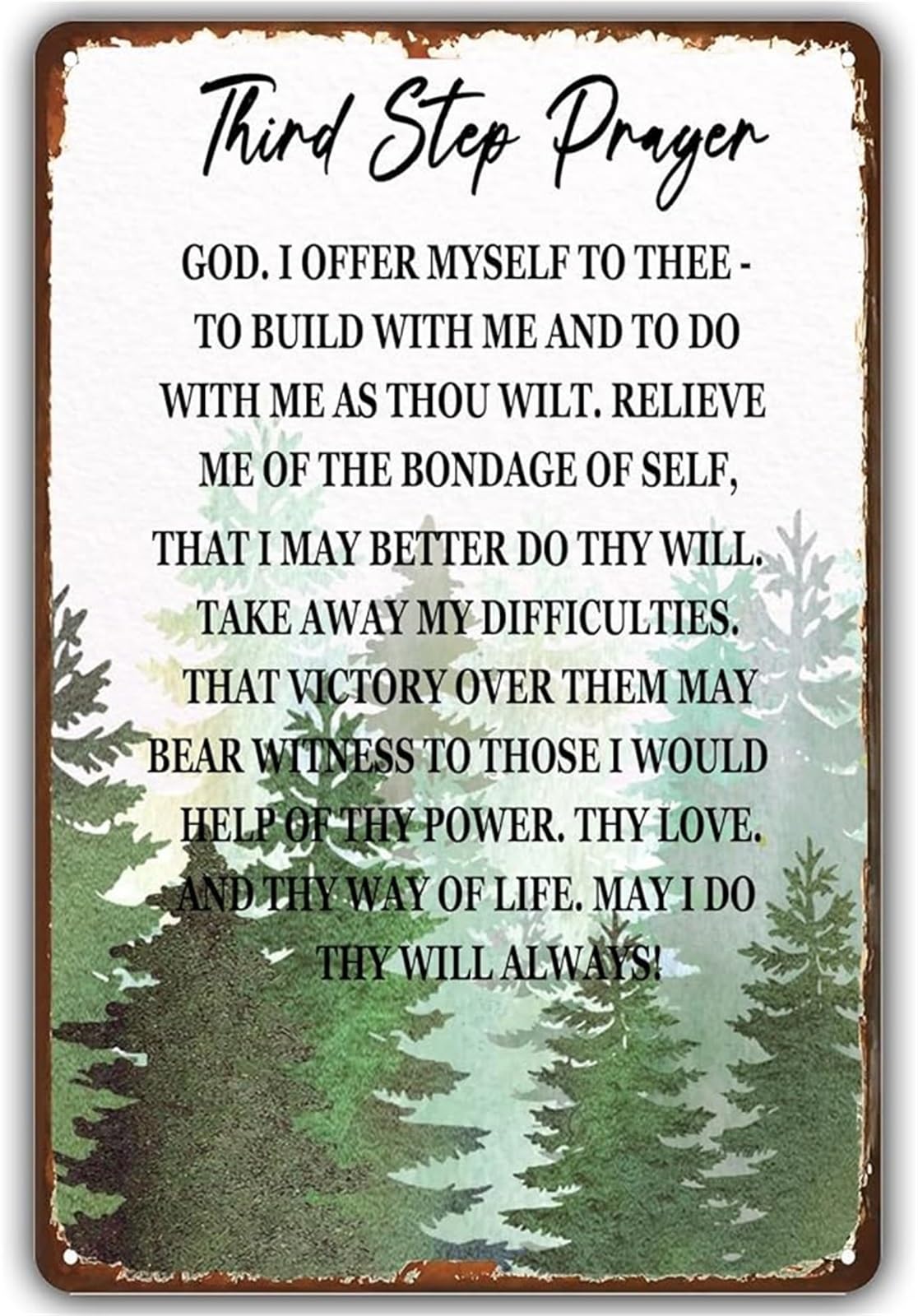 PKNVKZIDK Motivational Recovery Gift Quote Vintage Tin Plaque with Message of Courage for Support Office Personal Space 8 X 12 in
