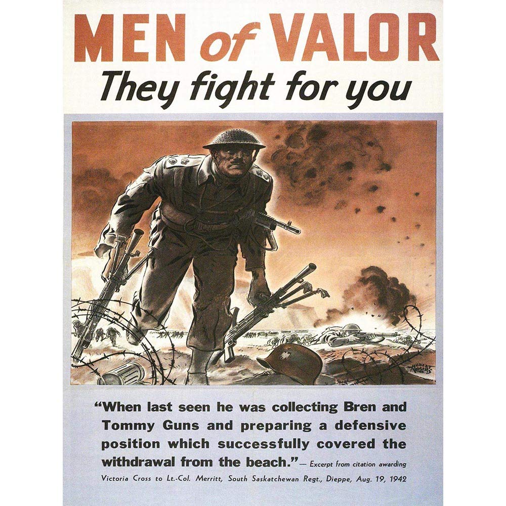 Wee Blue Coo War Wwii Canada Soldier Hero Gun Victoria Valor Art Print Poster Wall Decor 12X16 Inch