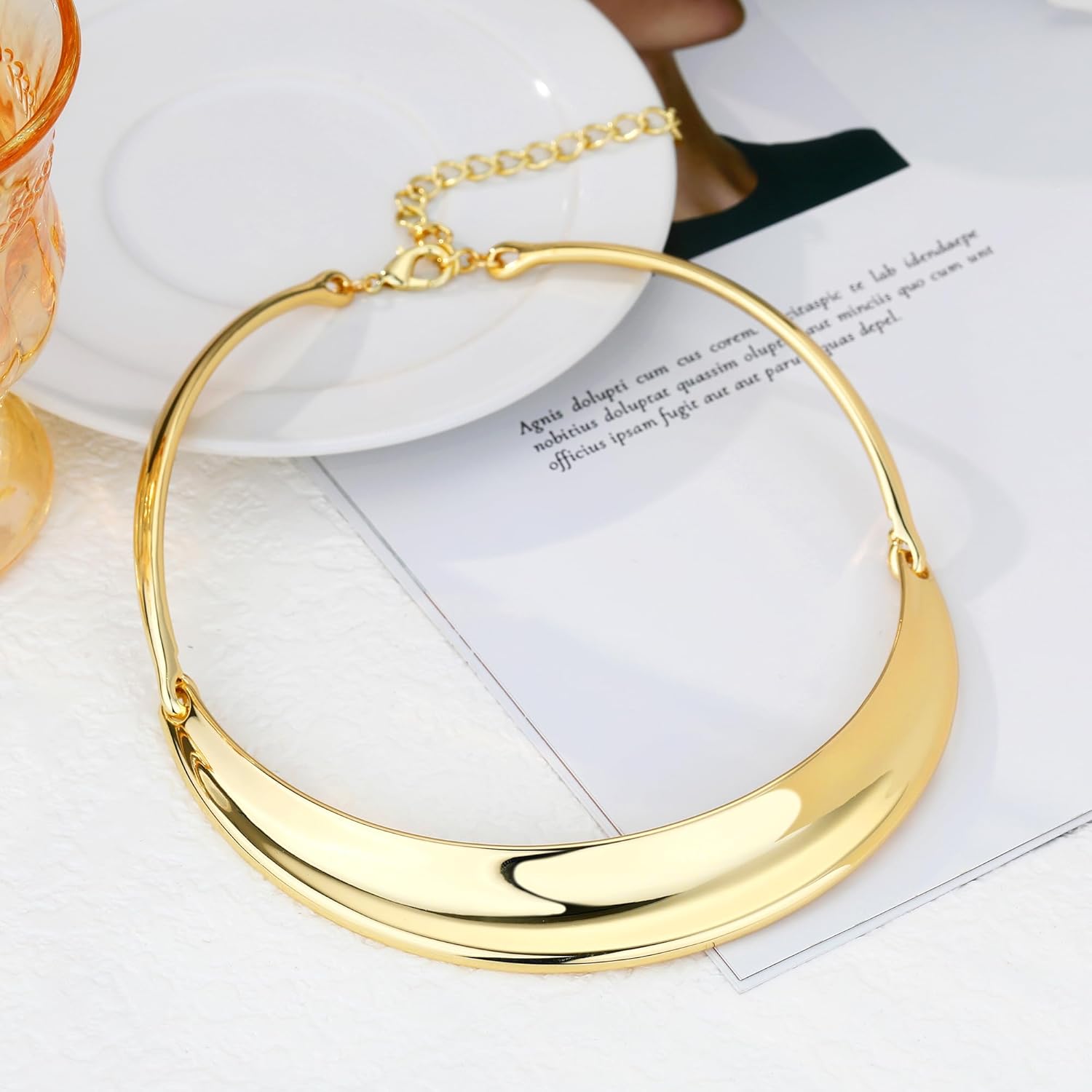 Necklaces for Women Chunky Chain Gold Choker Collar Necklace for Women Trendy Adjustable Gold Choker Statement Jewelry Fashion Jewelry Gifts for Women Casual, Classic Prom, Party
