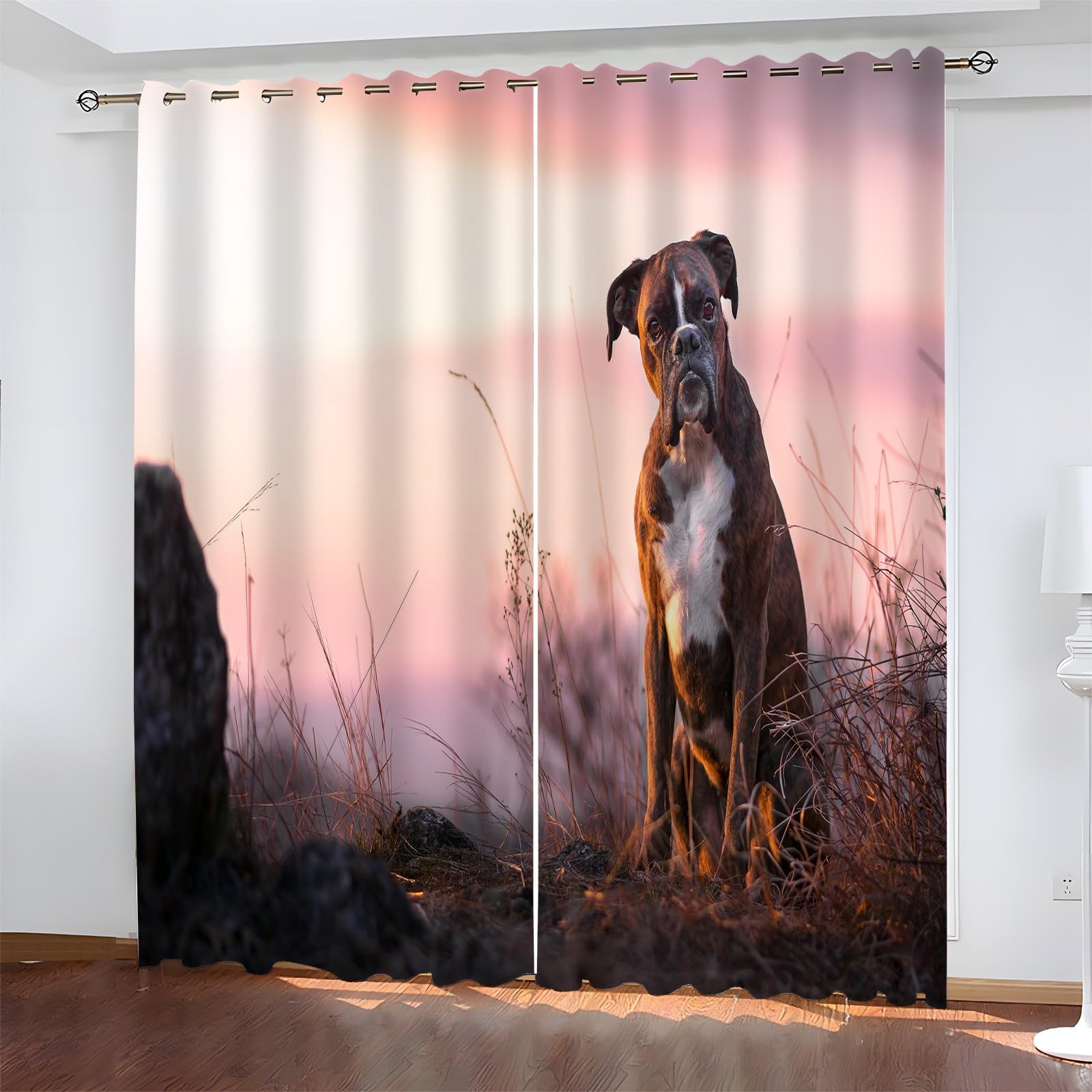 Rideaux et Draperies Intérieurs Pierre Rideau Boxer 3D Fibre Ultrafine Rideau Chambre, pour Toutes Les Saisons 140x180cm (LxH) 2 Pièces