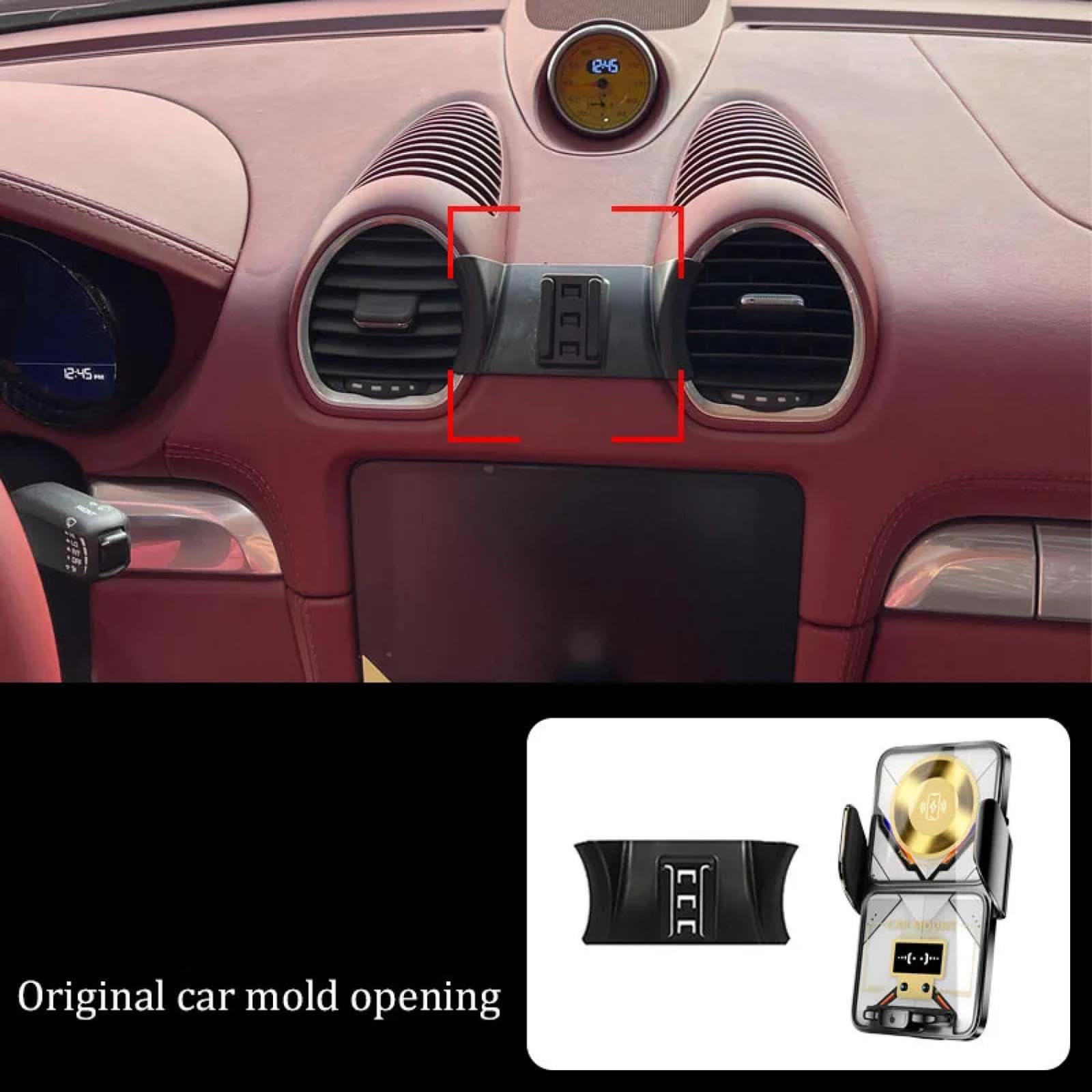 Soporte Móvil Coche para Porsche 718 2016-2022, Soporte para teléfono de Coche con Base Fija