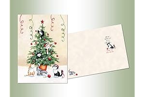 LPG Leaning Tree Boxed Christmas Cards: Cat Trees